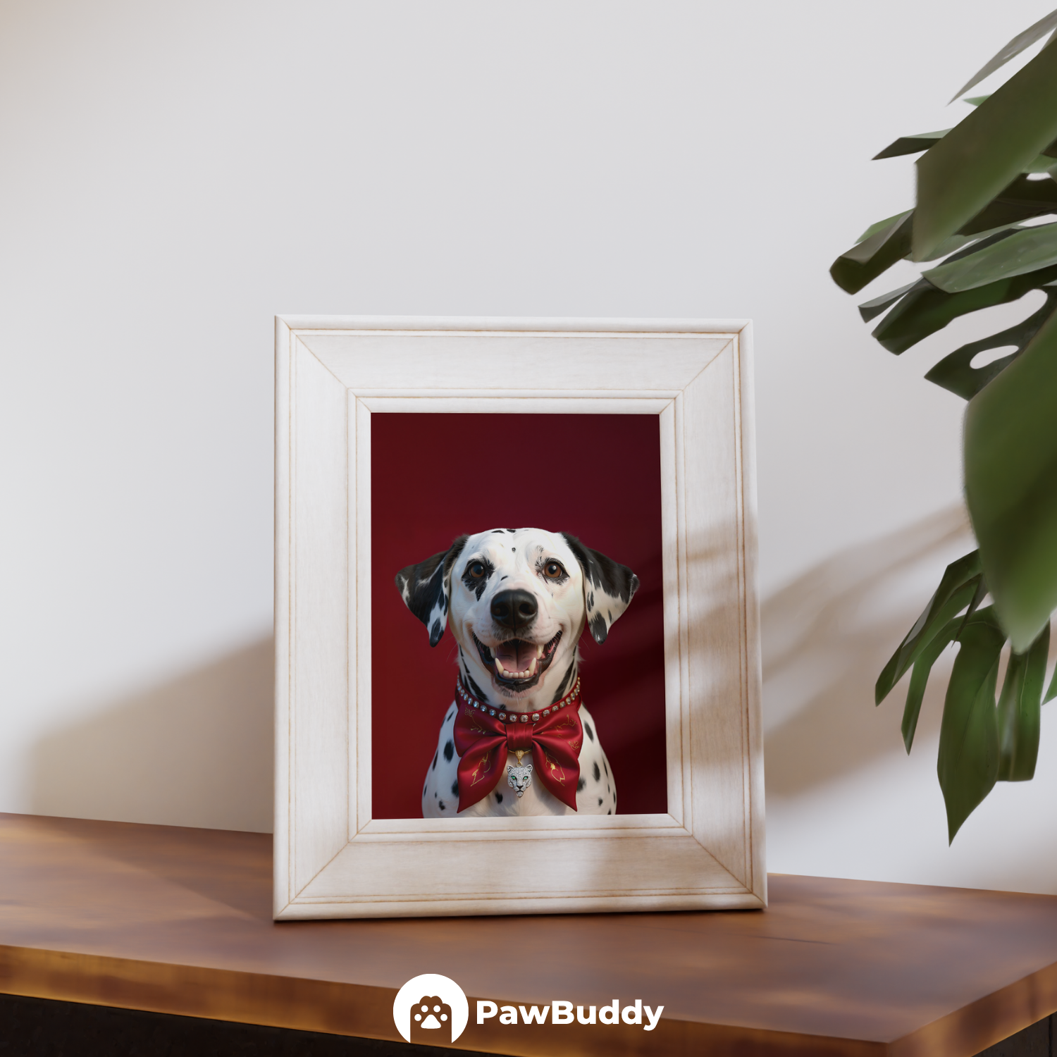 Custom Pet Poster Elegant Scarlet Chic Portrait – Personalized High-Resolution Matte Print for Wall Art, Home Decor, or Unique Gifts for Pet Lovers (Frame Not Included)