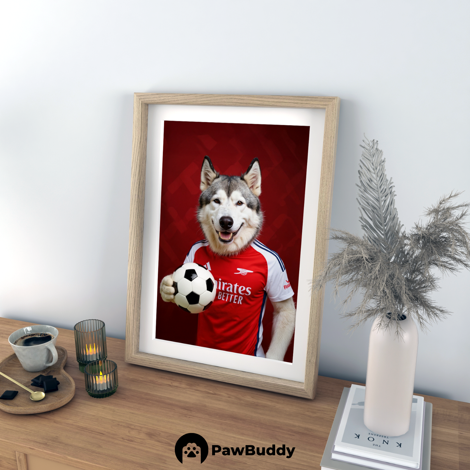Custom Pet Poster Fearless Red Striker Portrait – Personalized High-Resolution Matte Print for Wall Art, Home Decor, or Unique Gifts for Pet Lovers (Frame Not Included)