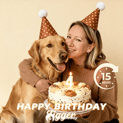 Custom Human & Pet Portrait Birthday Studio Beige Theme Digital Artwork - Personalized High Resolution Artwork for Pet Lovers, Perfect for Online Sharing or as a Unique Birthday Keepsake