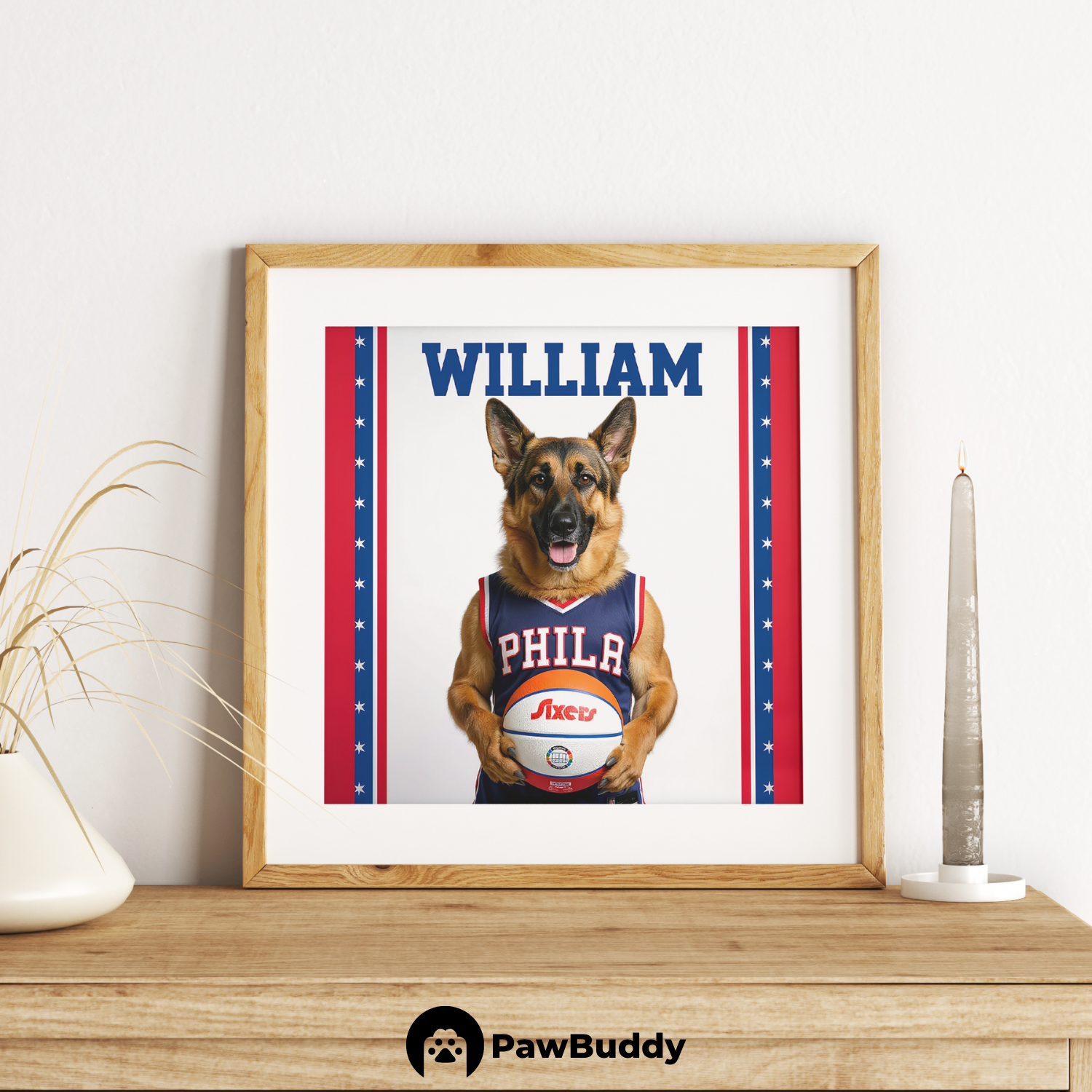 Custom Pet Poster All-Star Spirit Basketball Portrait – Personalized High-Resolution Matte Print for Wall Art, Home Decor, or Unique Sports-Inspired Gifts for Pet Lovers (Frame Not Included)