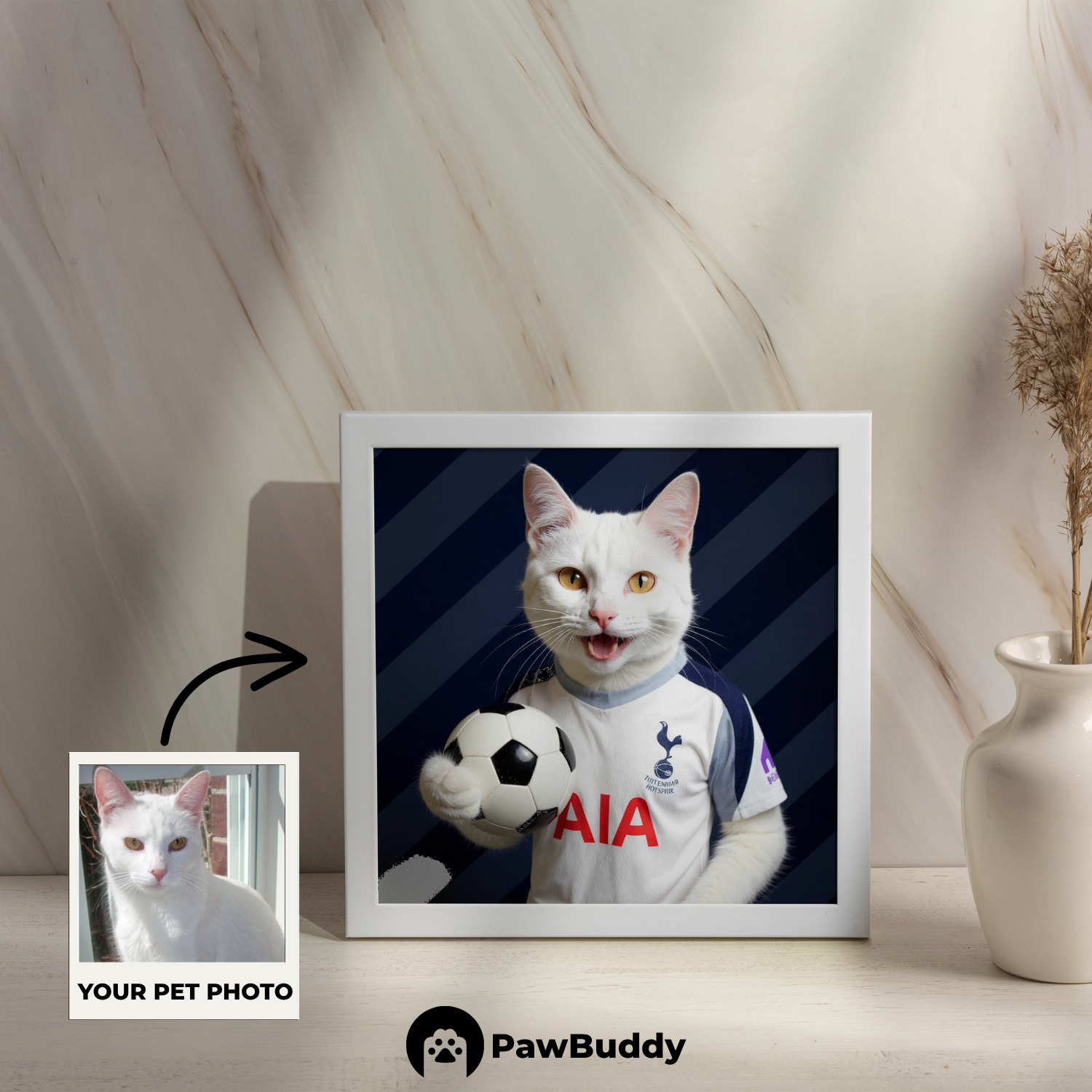 Custom Pet Poster Midnight Defender Soccer Portrait – Personalized High-Resolution Matte Print for Wall Art, Home Decor, or Unique Gifts for Pet Lovers (Frame Not Included)