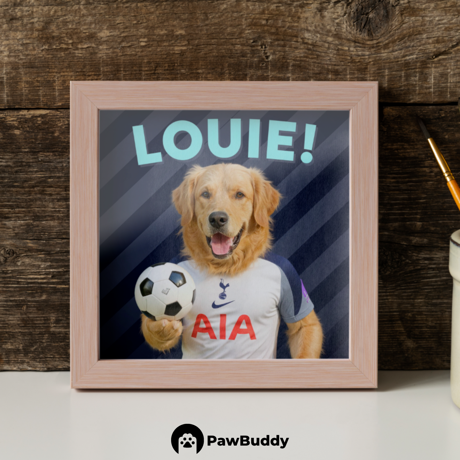 Custom Pet Poster Midnight Defender Soccer Portrait – Personalized High-Resolution Matte Print for Wall Art, Home Decor, or Unique Gifts for Pet Lovers (Frame Not Included)