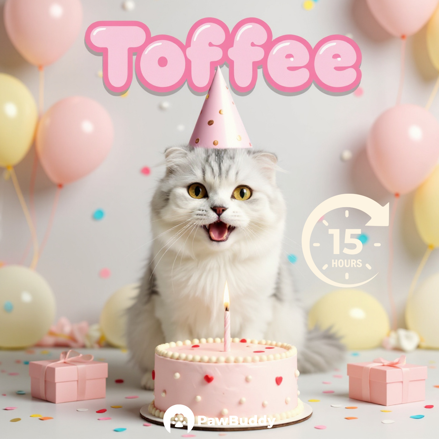 Custom Pet Portrait Blush Delight Birthday Style Digital Artwork - Personalized High-Resolution Artwork for Pet Lovers, Perfect for Online Sharing or as a Unique Celebration-Themed Keepsake