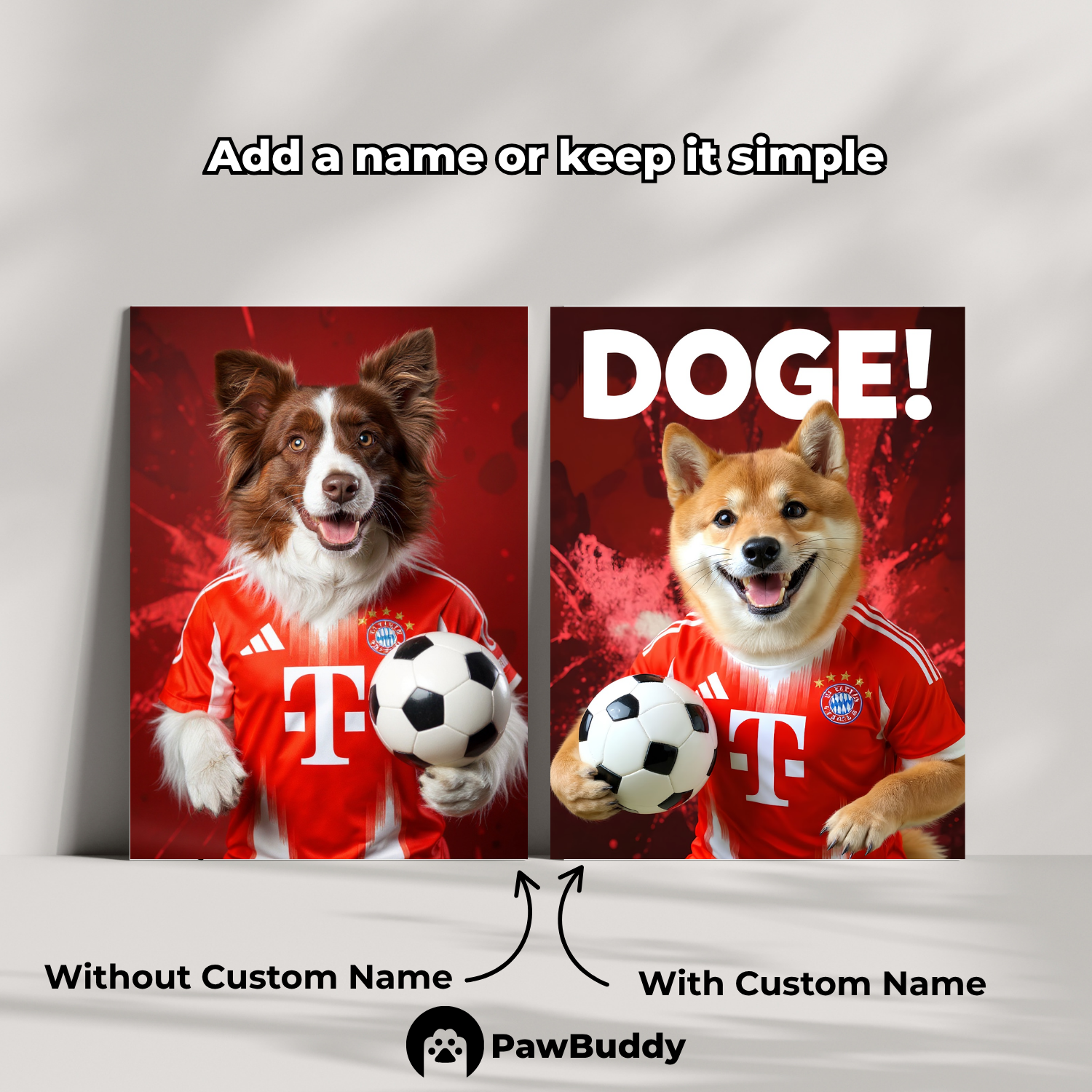Custom Pet Poster Crimson Blazer Soccer Portrait – Personalized High-Resolution Matte Print for Wall Art, Home Decor, or Unique Gifts for Pet Lovers (Frame Not Included)