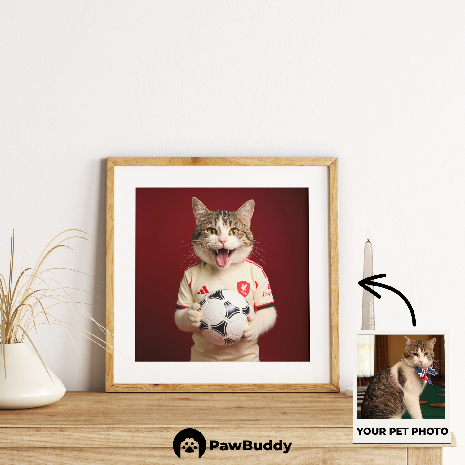 Custom Pet Poster Scarlet Valor Soccer Portrait – Personalized High-Resolution Matte Print for Wall Art, Home Decor, or Unique Gifts for Pet Lovers (Frame Not Included)