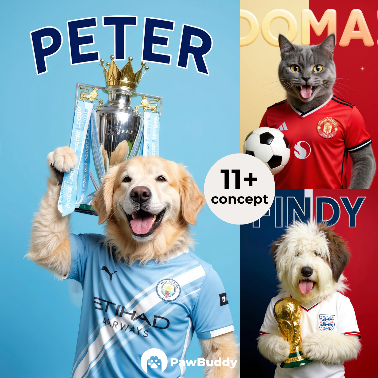Custom Pet Portrait Soccer Superstar Digital Artwork - Personalized High-Resolution Artwork for Pet Lovers, Perfect for Online Sharing or as a Unique Sport-Themed Keepsake