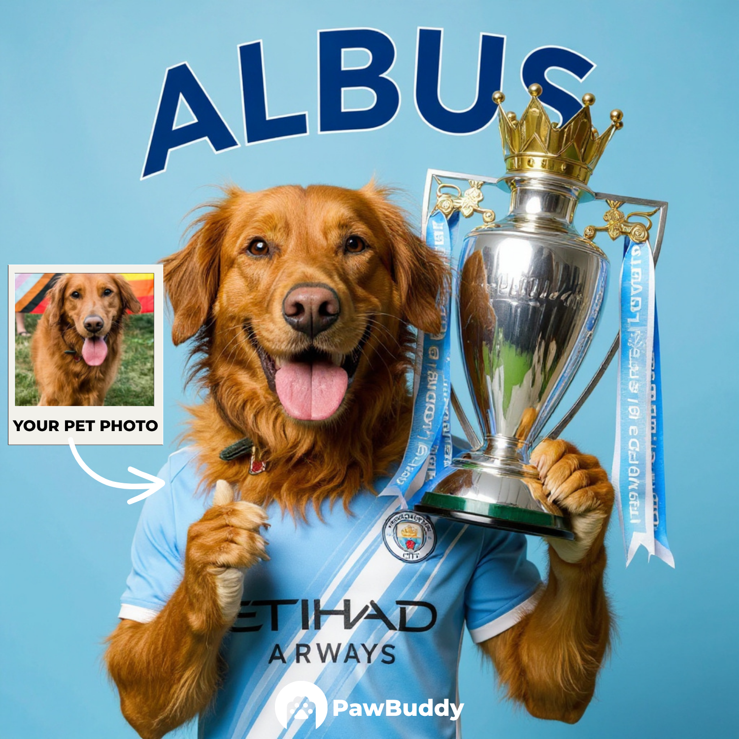 Custom Pet Portrait Soccer Superstar Digital Artwork - Personalized High-Resolution Artwork for Pet Lovers, Perfect for Online Sharing or as a Unique Sport-Themed Keepsake