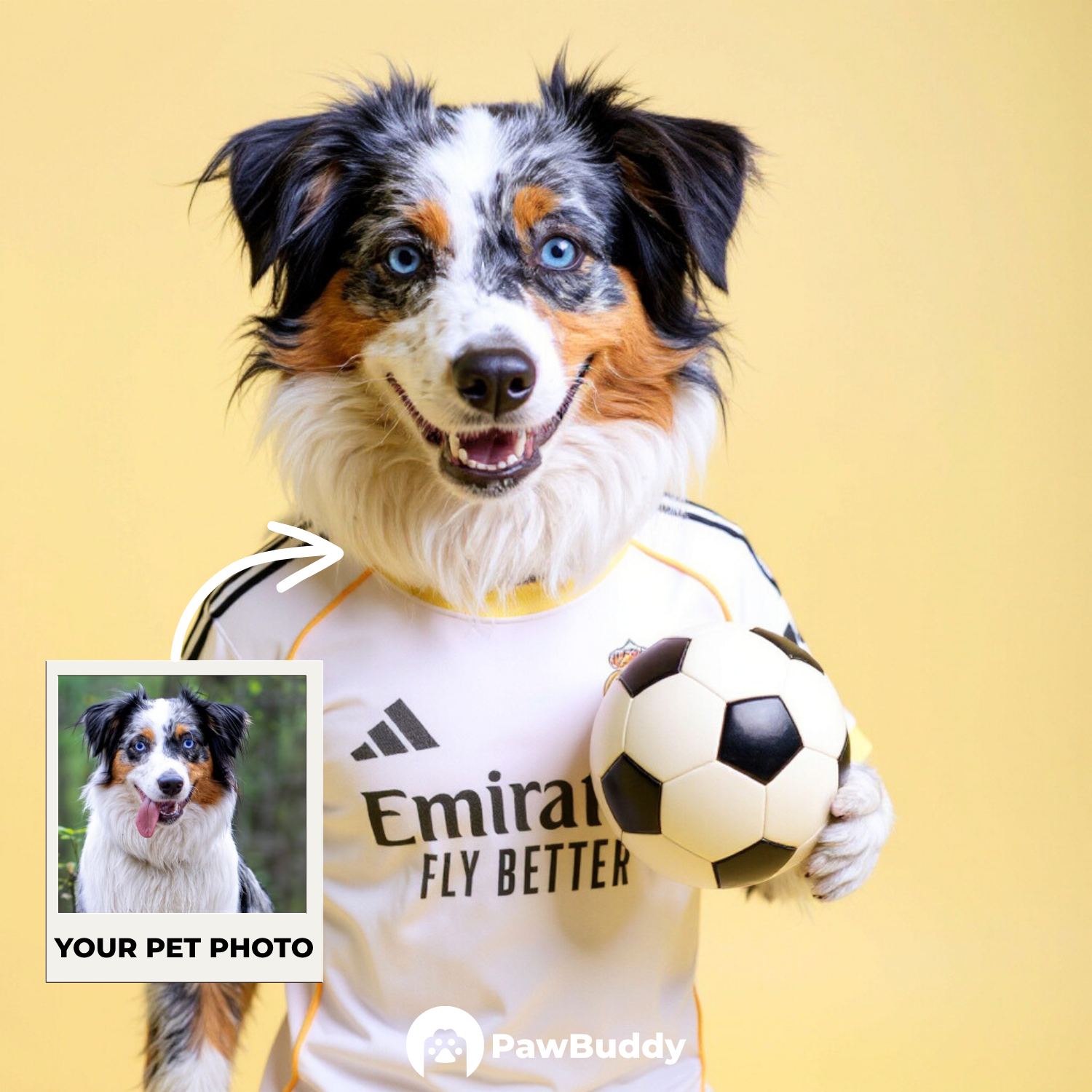 Custom Pet Portrait Soccer Superstar Digital Artwork - Personalized High-Resolution Artwork for Pet Lovers, Perfect for Online Sharing or as a Unique Sport-Themed Keepsake