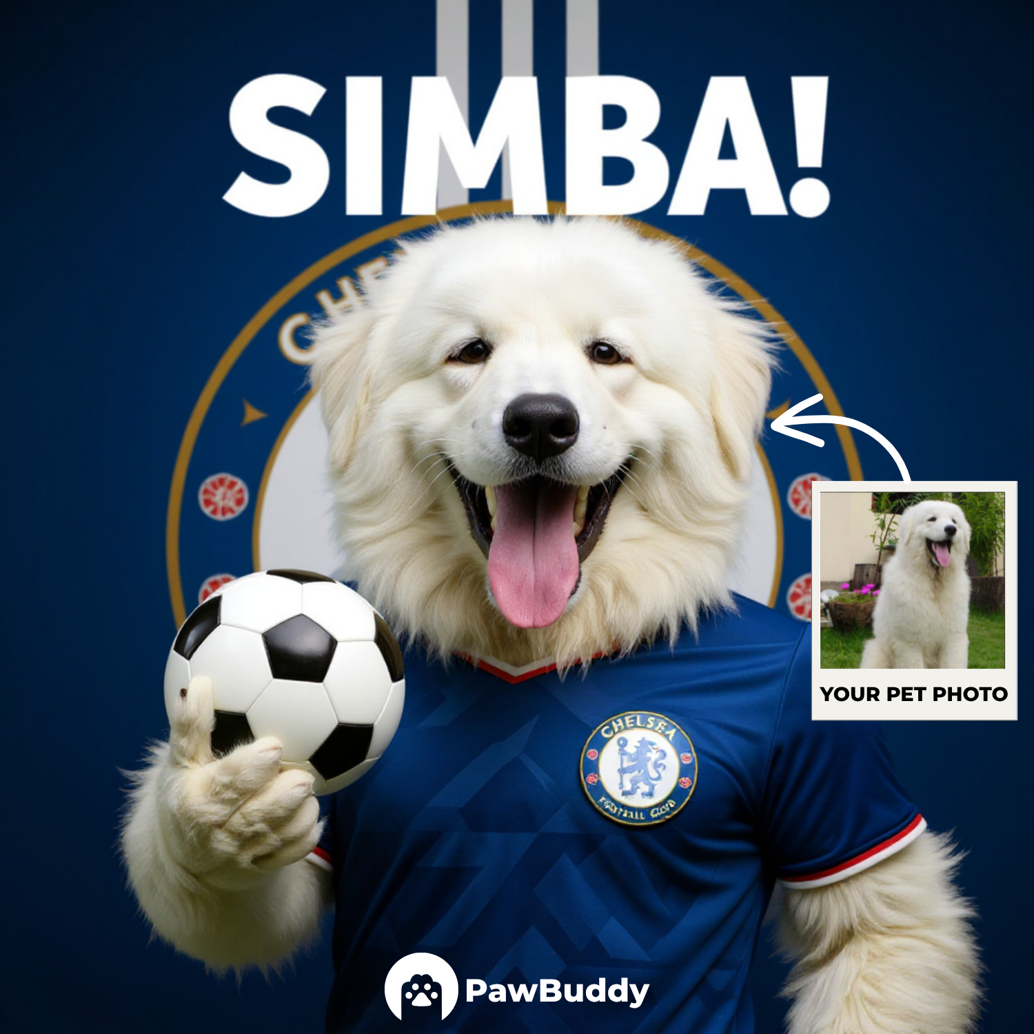 Custom Pet Portrait Soccer Superstar Digital Artwork - Personalized High-Resolution Artwork for Pet Lovers, Perfect for Online Sharing or as a Unique Sport-Themed Keepsake