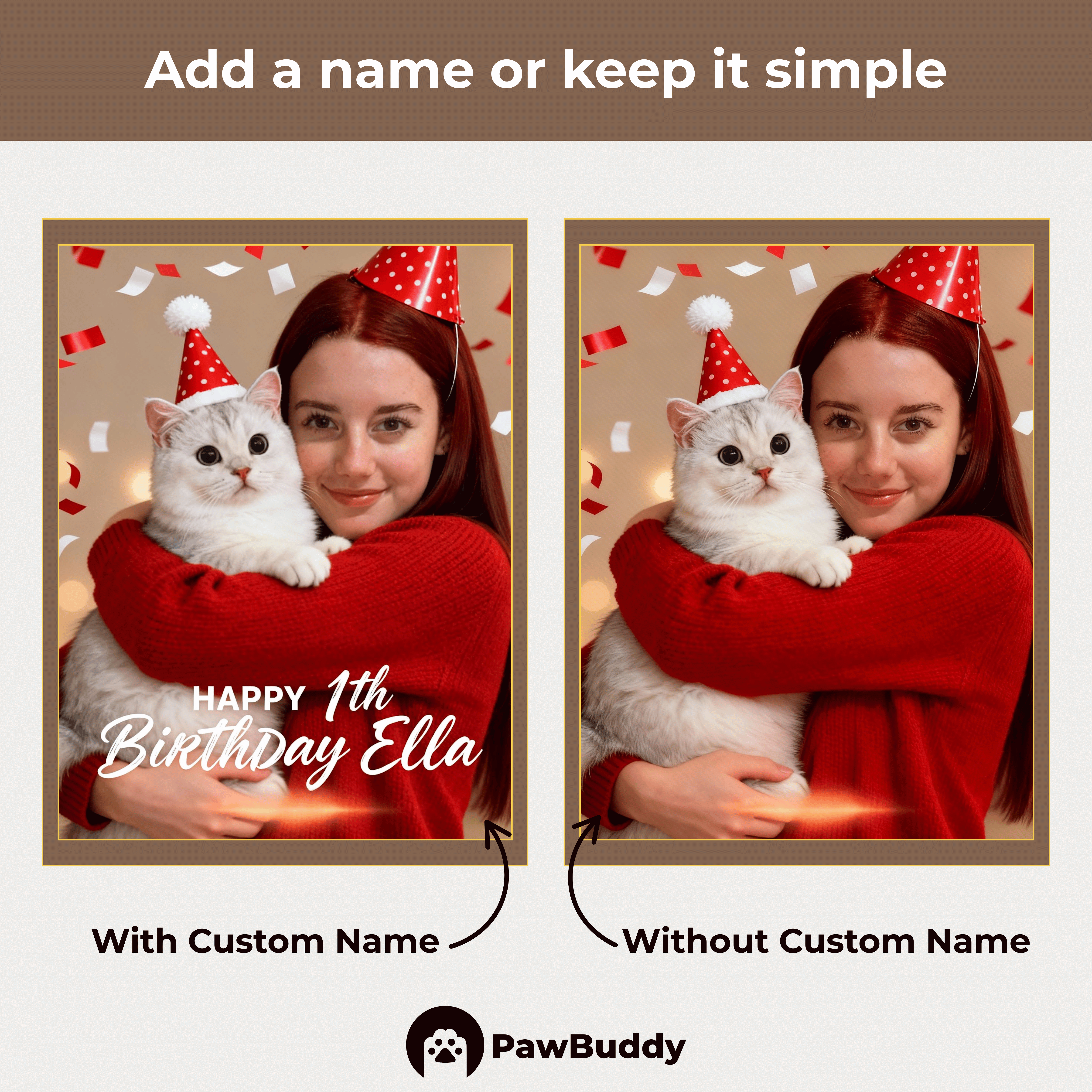 Custom Human & Pet Portrait Birthday Red Celebration Theme Digital Artwork - Personalized High Resolution Artwork for Pet Lovers, Perfect for Online Sharing or as a Unique Birthday Keepsake