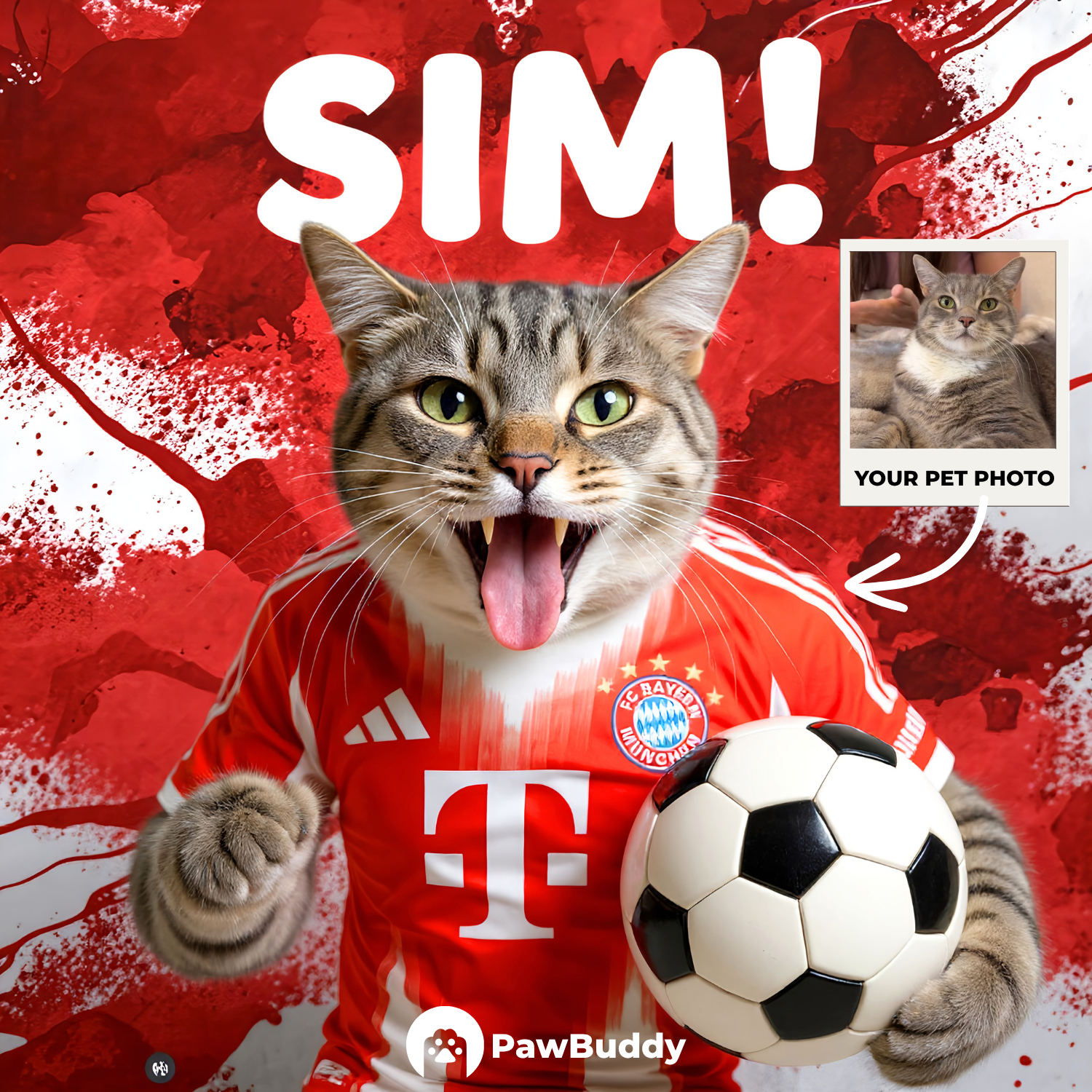 Custom Pet Portrait Soccer Superstar Digital Artwork - Personalized High-Resolution Artwork for Pet Lovers, Perfect for Online Sharing or as a Unique Sport-Themed Keepsake