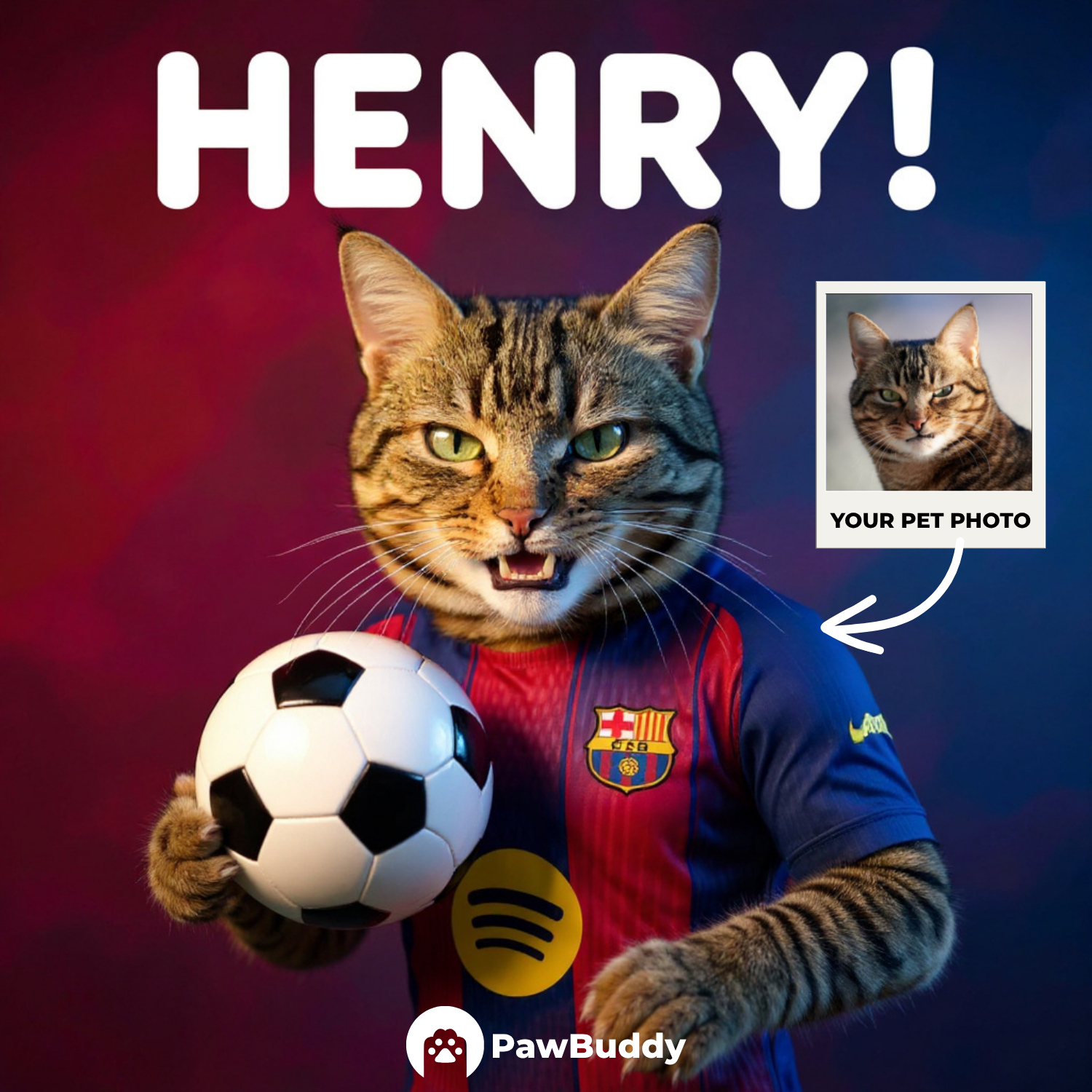 Custom Pet Portrait Soccer Superstar Digital Artwork - Personalized High-Resolution Artwork for Pet Lovers, Perfect for Online Sharing or as a Unique Sport-Themed Keepsake