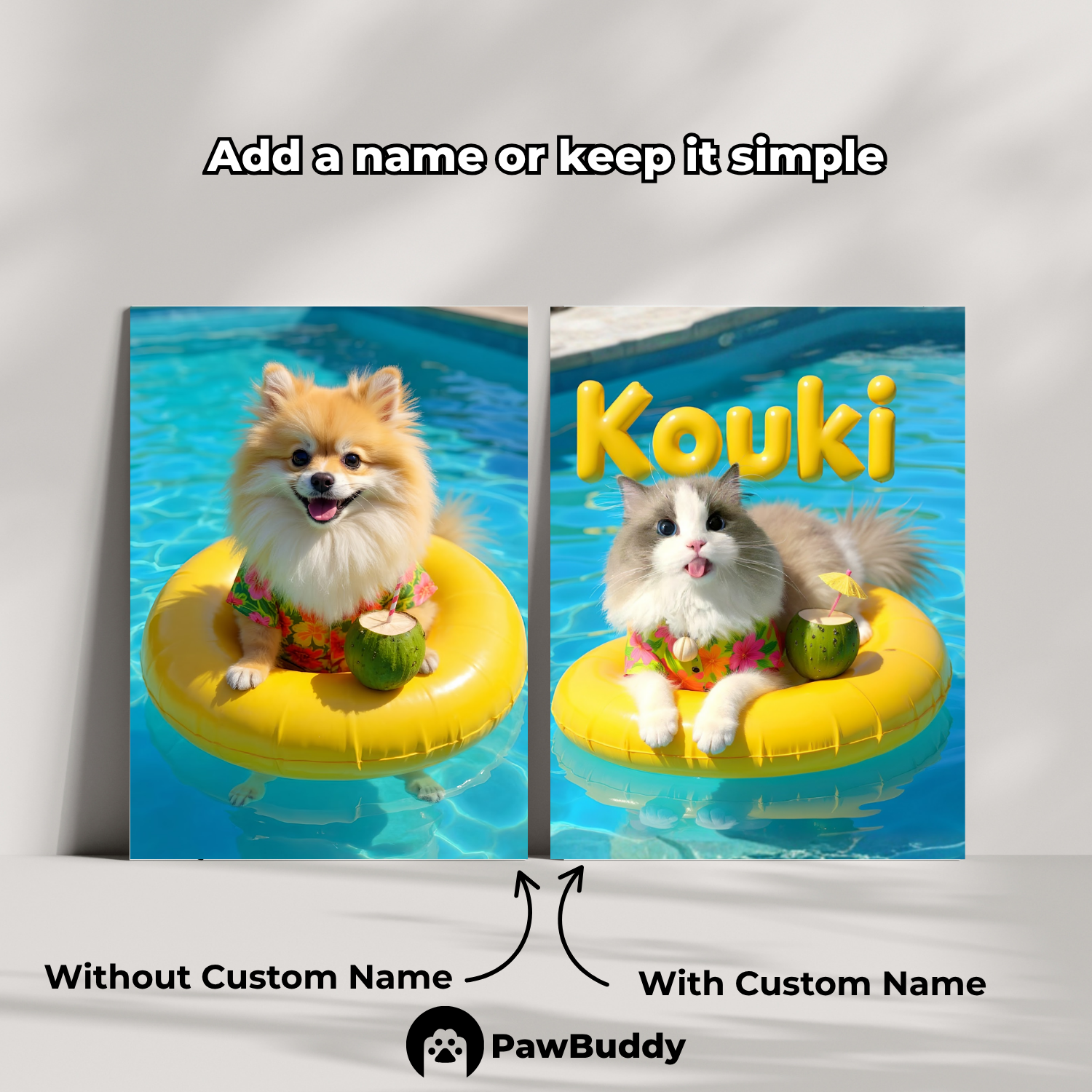 Custom Pet Poster Golden Wave Summer Portrait – Personalized High-Resolution Matte Print for Wall Art, Home Decor, or Unique Gifts for Pet Lovers (Frame Not Included)