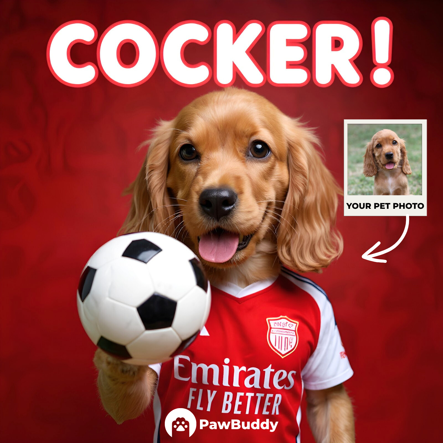 Custom Pet Portrait Soccer Superstar Digital Artwork - Personalized High-Resolution Artwork for Pet Lovers, Perfect for Online Sharing or as a Unique Sport-Themed Keepsake