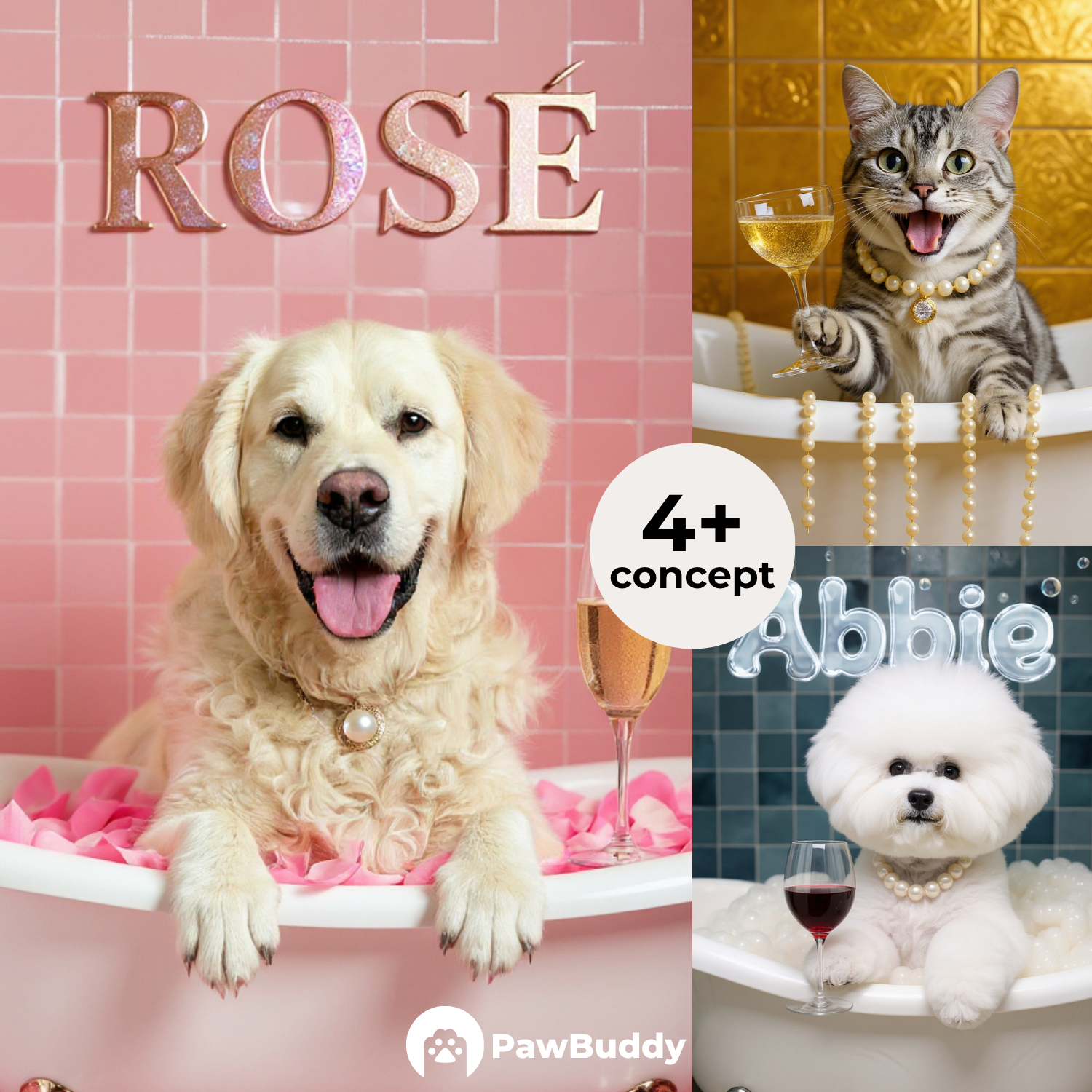 Custom Pet Portrait Luxurious Relax Spa Digital Artwork - Personalized High-Resolution Artwork for Pet Lovers, Perfect for Online Sharing or as a Unique Luxury-Themed Keepsake