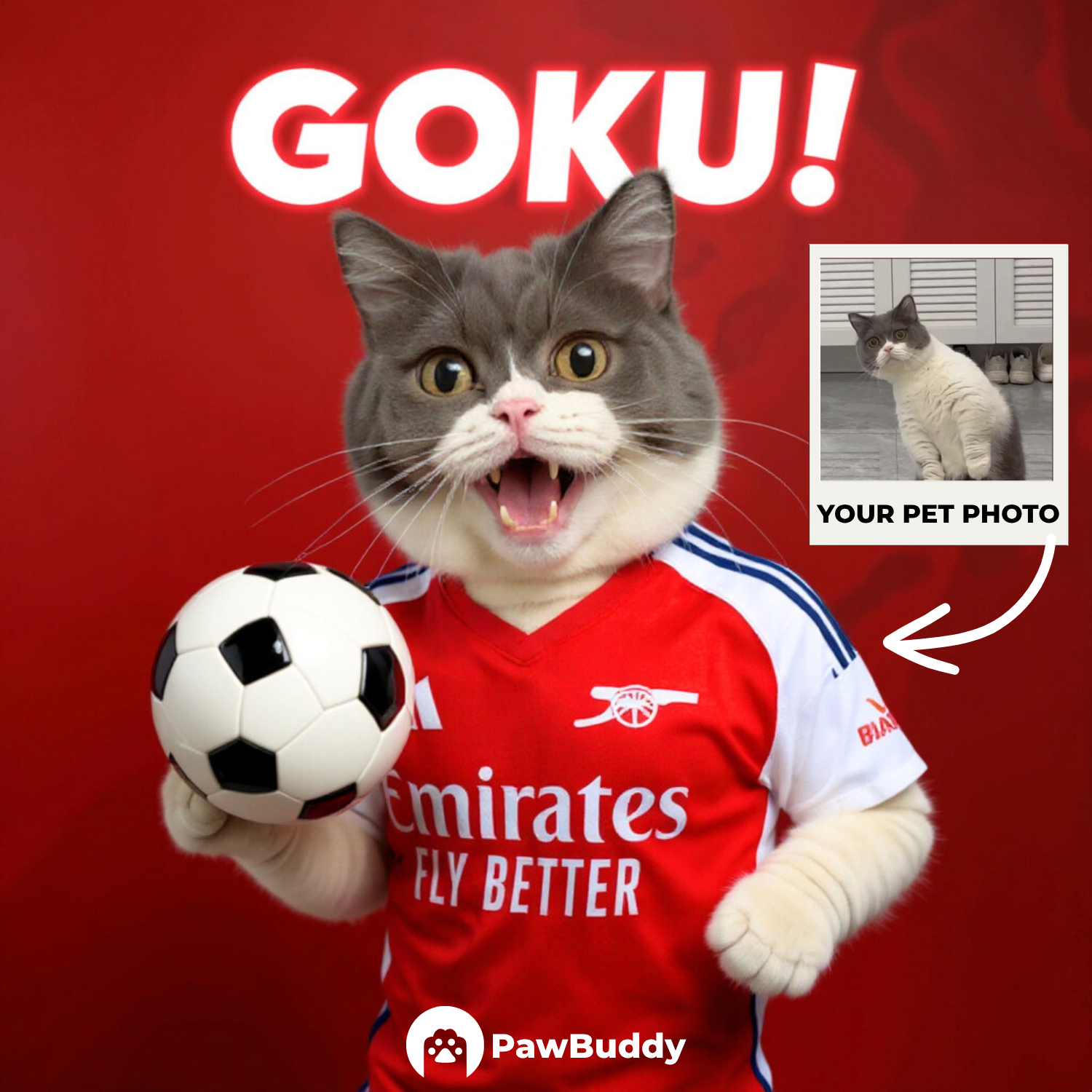 Custom Pet Portrait Soccer Superstar Digital Artwork - Personalized High-Resolution Artwork for Pet Lovers, Perfect for Online Sharing or as a Unique Sport-Themed Keepsake