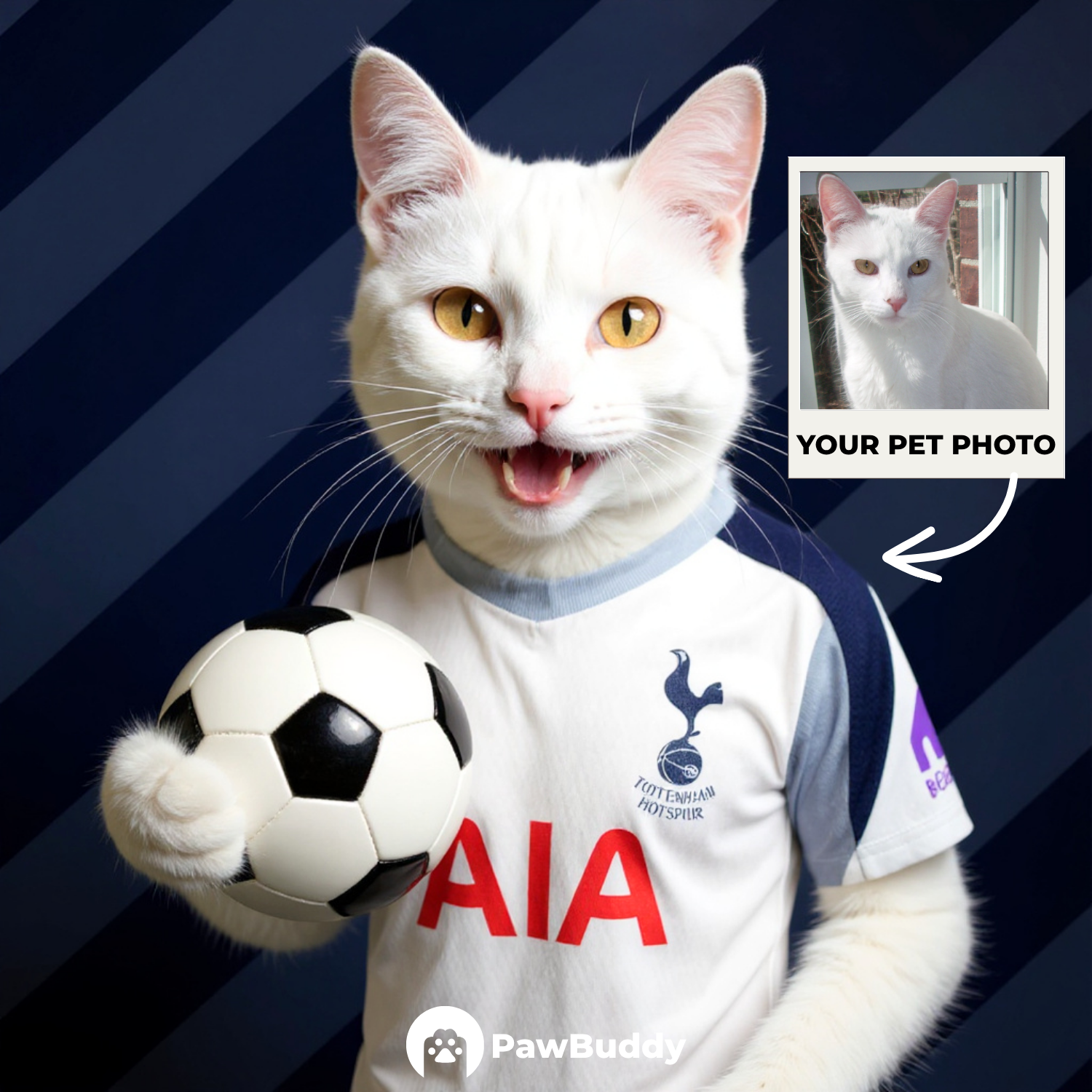 Custom Pet Portrait Soccer Superstar Digital Artwork - Personalized High-Resolution Artwork for Pet Lovers, Perfect for Online Sharing or as a Unique Sport-Themed Keepsake