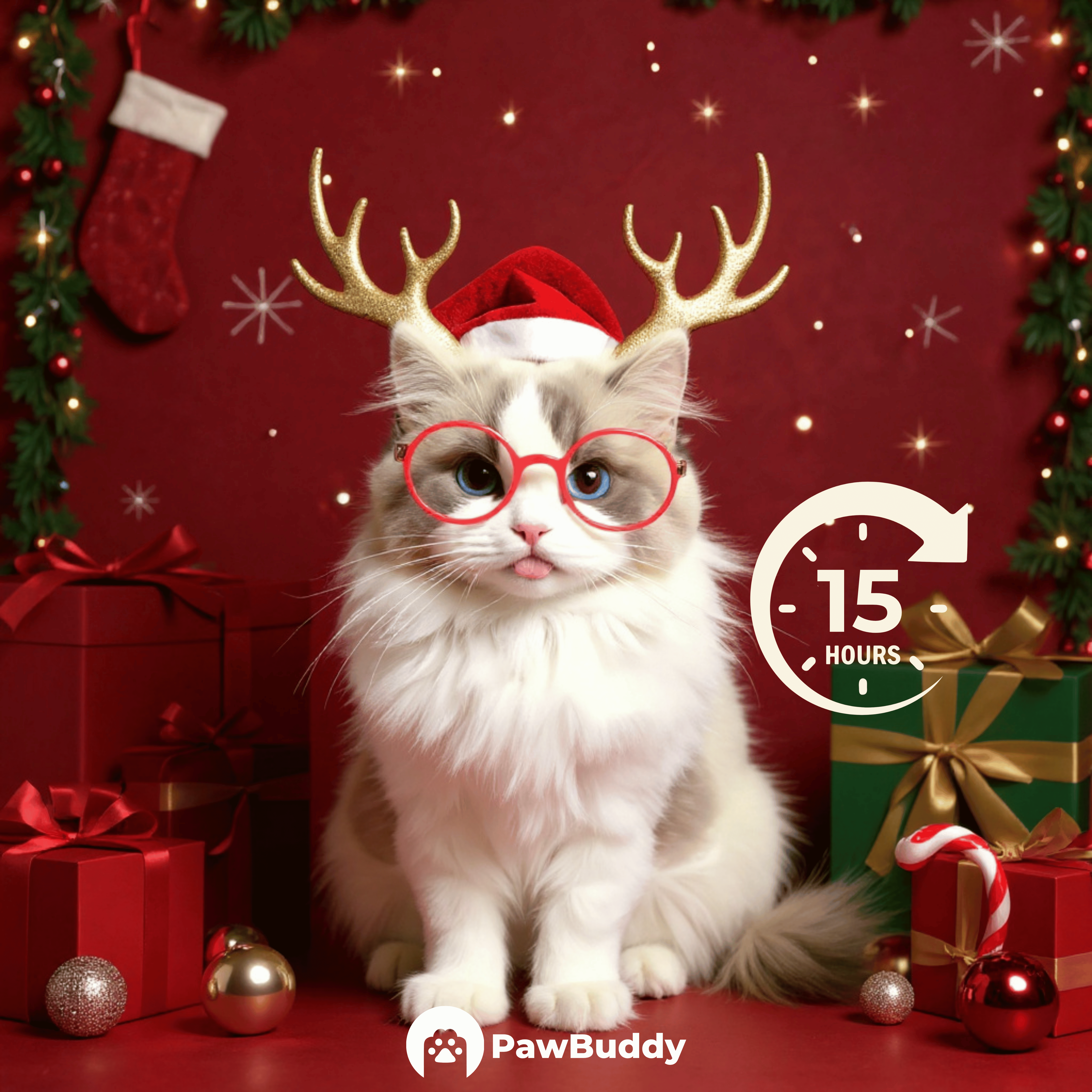 Custom Pet Portrait Festive Red Christmas Style Digital Artwork – Personalized High-Resolution Artwork for Pet Lovers, Perfect for Online Sharing or as a Unique Holiday Keepsake