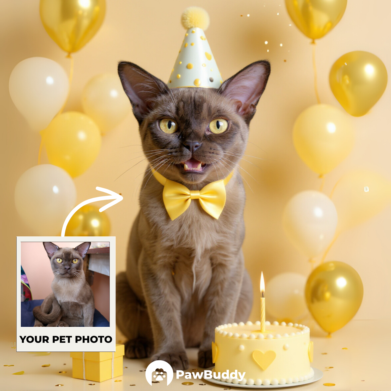 Custom Pet Portrait Sunshine Spark Birthday Style Digital Artwork - Personalized High-Resolution Artwork for Pet Lovers, Perfect for Online Sharing or as a Unique Celebration-Themed Keepsake