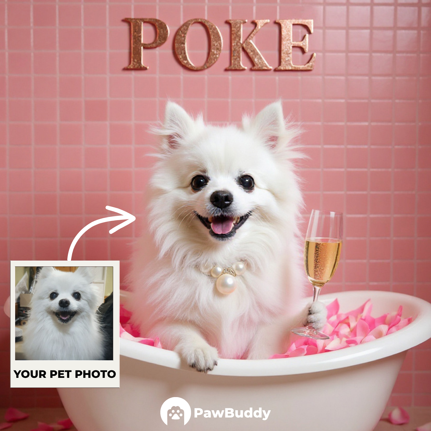 Custom Pet Portrait Luxurious Relax Spa Digital Artwork - Personalized High-Resolution Artwork for Pet Lovers, Perfect for Online Sharing or as a Unique Luxury-Themed Keepsake