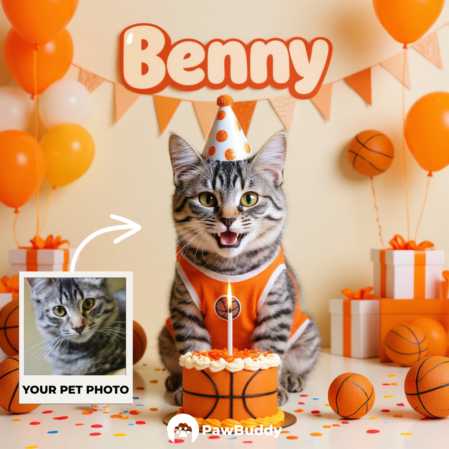 Custom Pet Portrait Slam Dunk Birthday Basketball Style Digital Artwork - Personalized High-Resolution Artwork for Pet Lovers, Perfect for Online Sharing or as a Unique Sports-Themed Keepsake