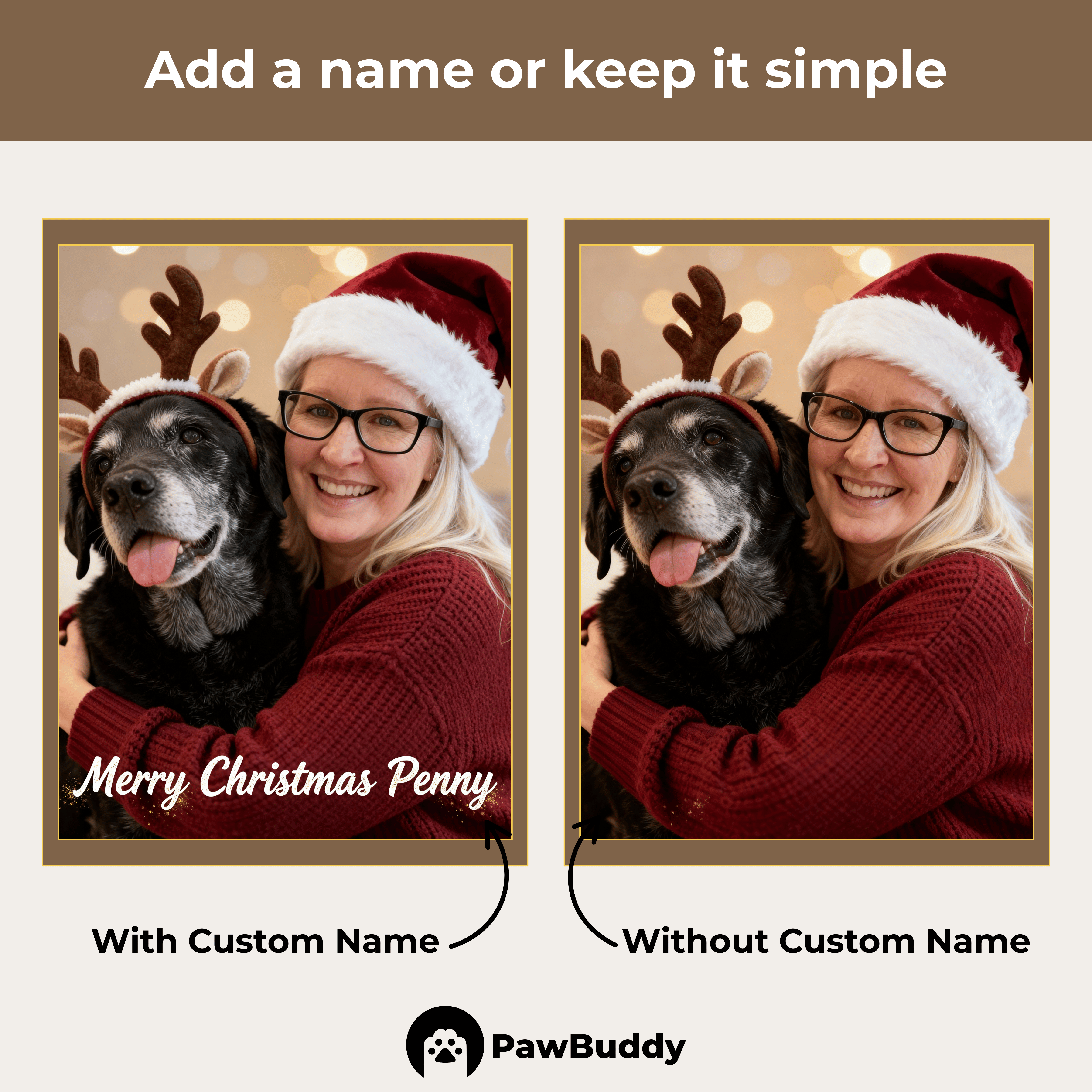 Custom Human & Pet Portrait Christmas Memory Digital Artwork - Personalized High Resolution Artwork for Pet Lovers, Perfect for Online Sharing or as a Unique Holiday Keepsake