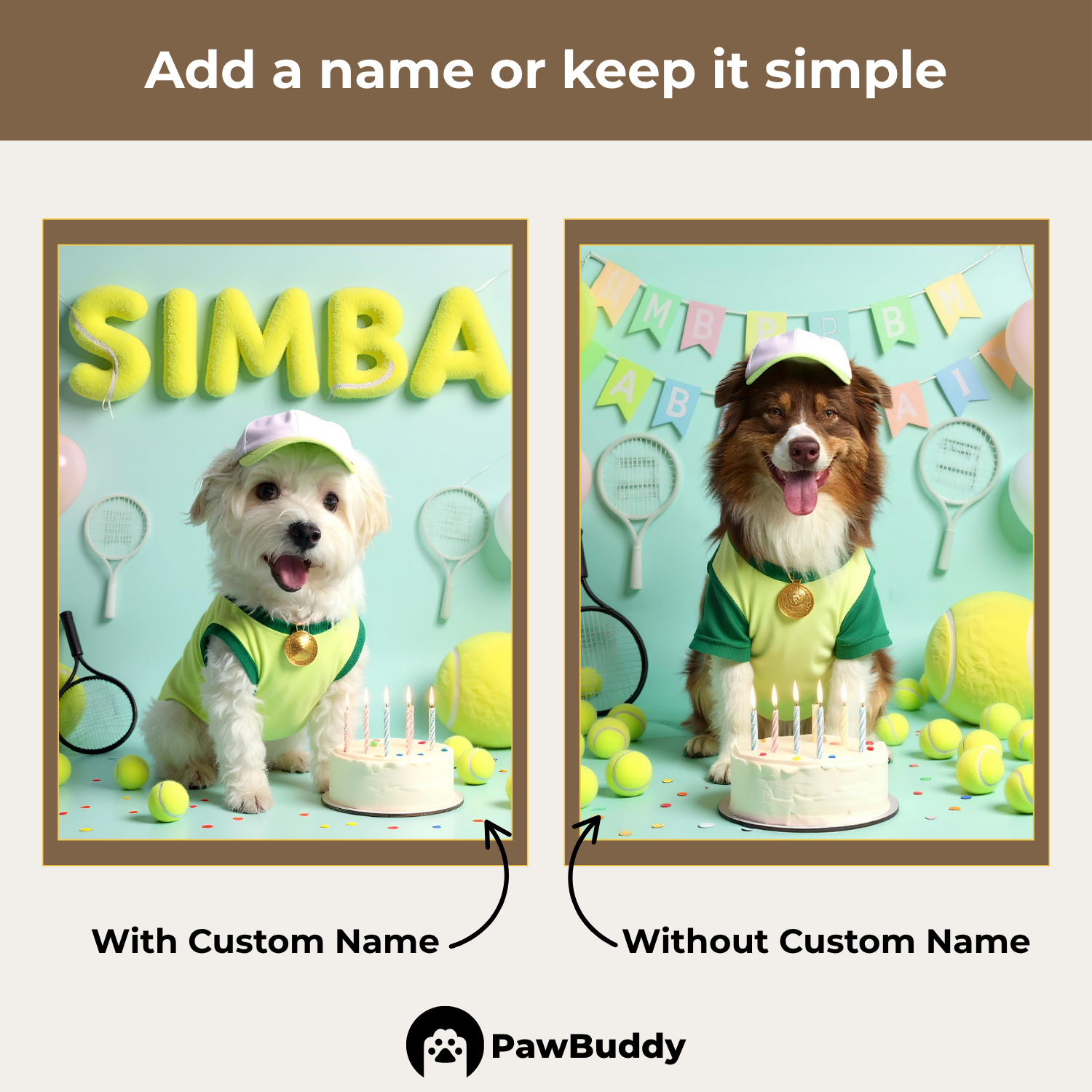 Custom Pet Portrait Grand Slam Birthday Tennis Style Digital Artwork - Personalized High-Resolution Artwork for Pet Lovers, Perfect for Online Sharing or as a Unique Sports-Themed Keepsake