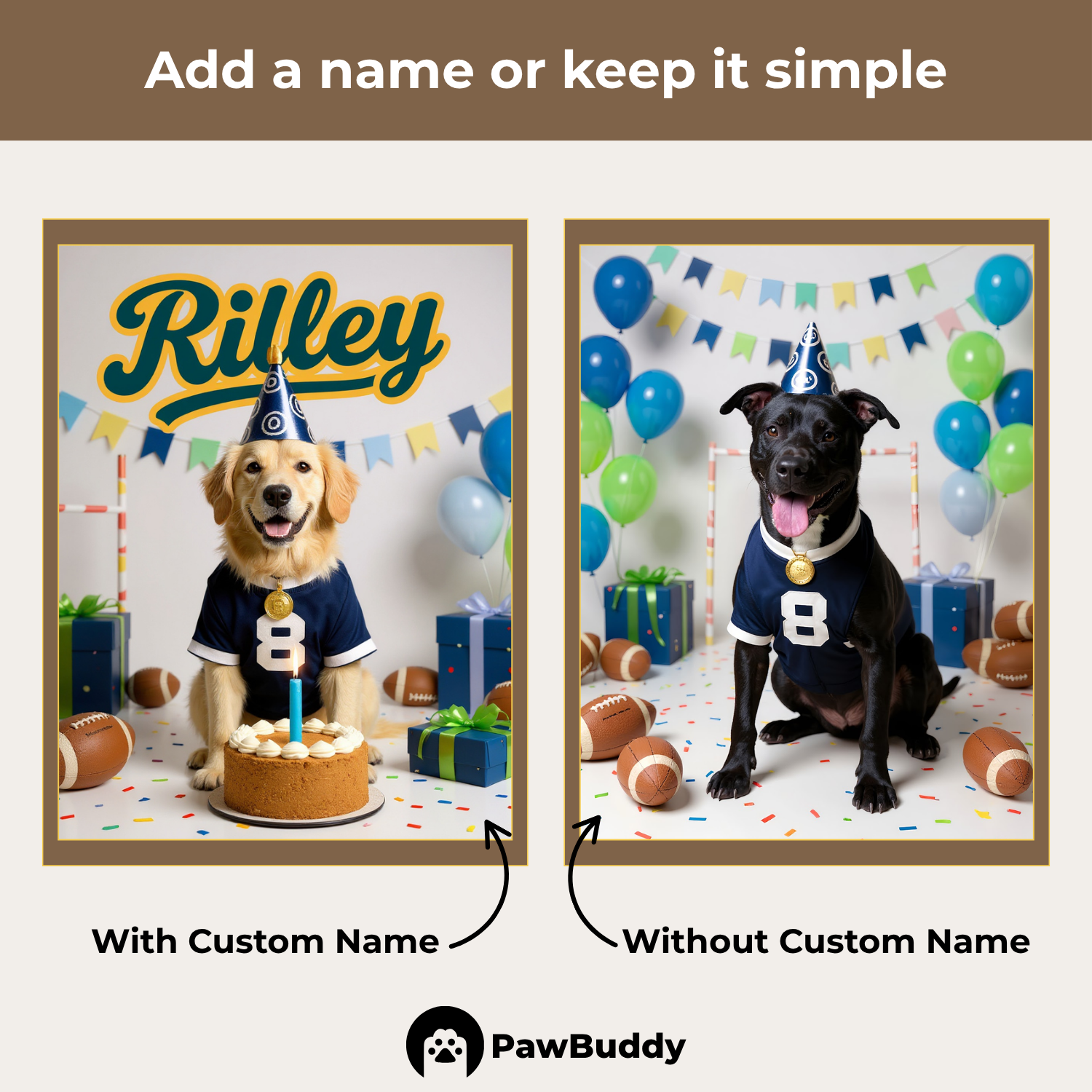 Custom Pet Portrait Game Day Birthday Rugby Style Digital Artwork - Personalized High-Resolution Artwork for Pet Lovers, Perfect for Online Sharing or as a Unique Sports-Themed Keepsake
