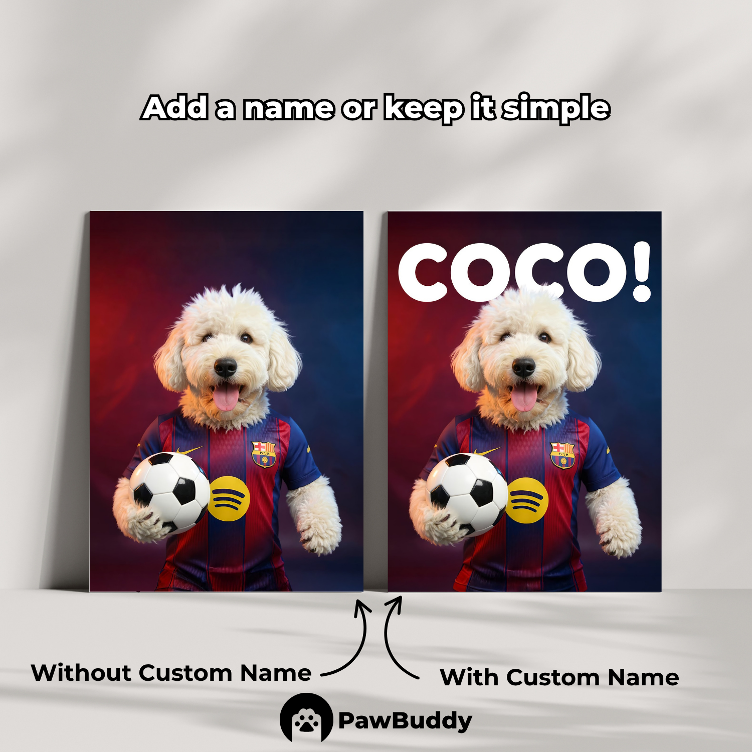 Custom Pet Poster Bold Blue-Red Spirit Portrait – Personalized High-Resolution Matte Print for Wall Art, Home Decor, or Unique Gifts for Pet Lovers (Frame Not Included)