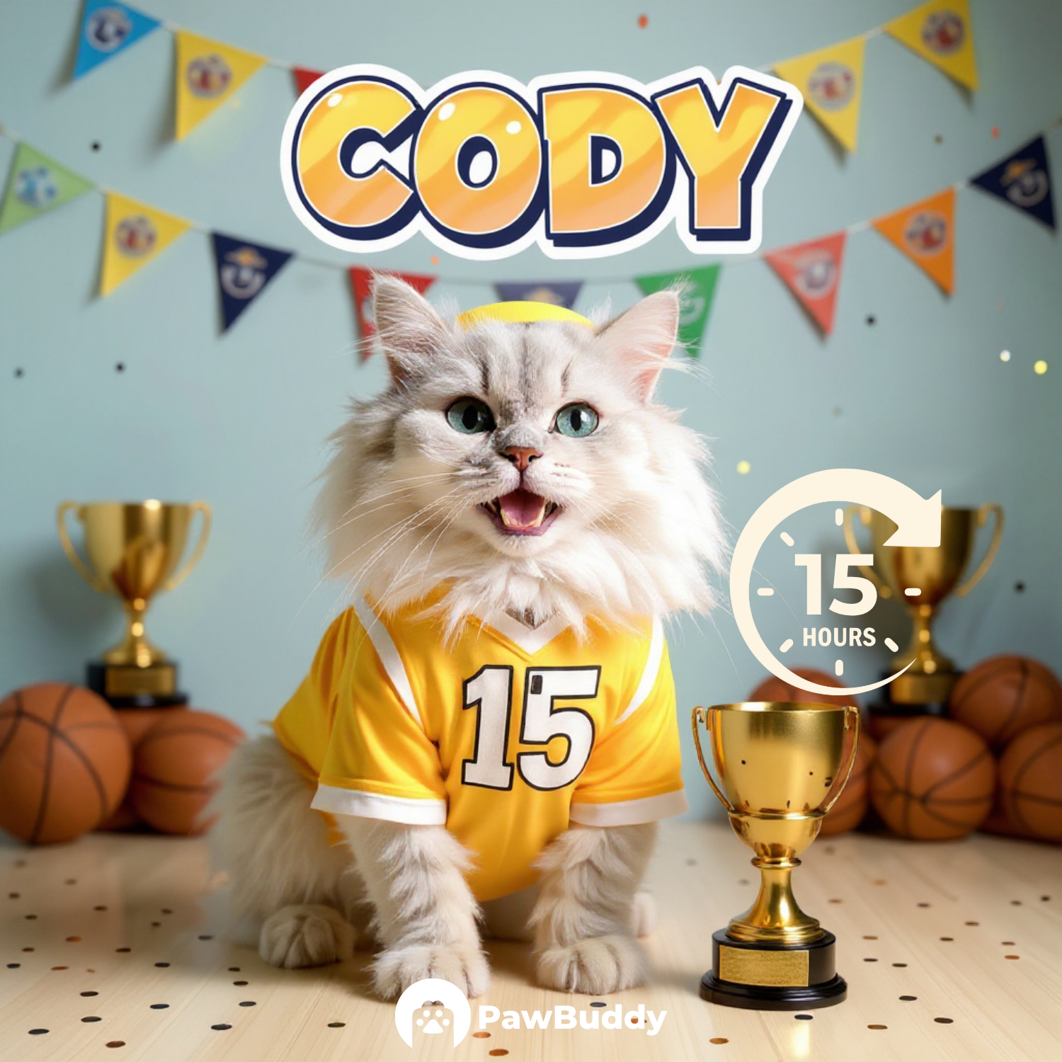 Custom Pet Portrait Champion’s Glory Basketball Style Digital Artwork - Personalized High-Resolution Artwork for Pet Lovers, Perfect for Online Sharing or as a Unique Sports-Themed Keepsake