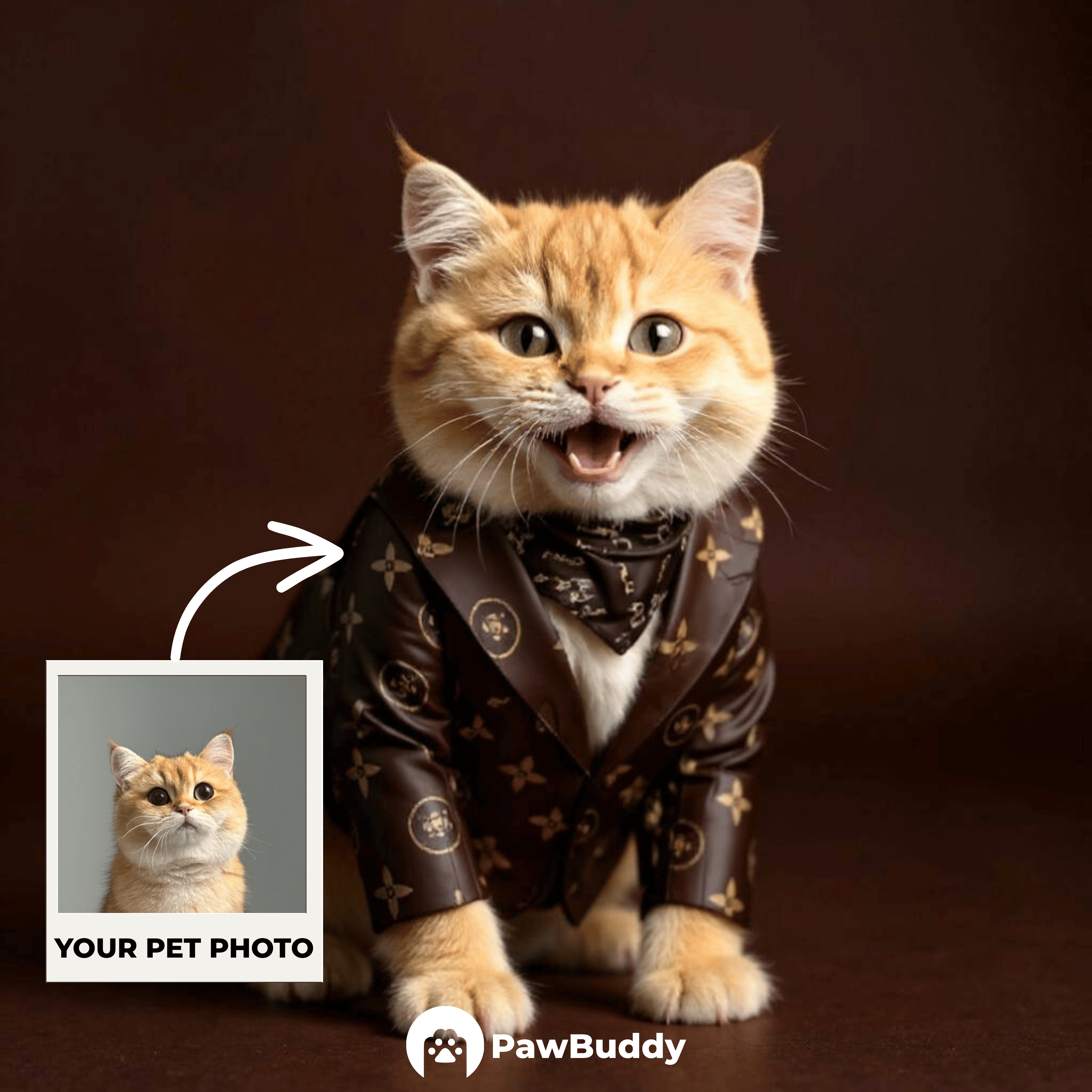 Custom Pet Portrait French Luxury Fashion Couture Style Digital Artwork – Personalized High-Resolution Artwork for Pet Lovers, Perfect for Online Sharing or as a Unique Elegant Keepsake