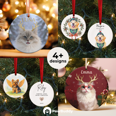 Custom Pet Ceramic Ornament Collection – Personalized High-Quality Keepsake with Double-Side Printing, Perfect for Year-Round Decor or Meaningful Gifts for Pet Lovers