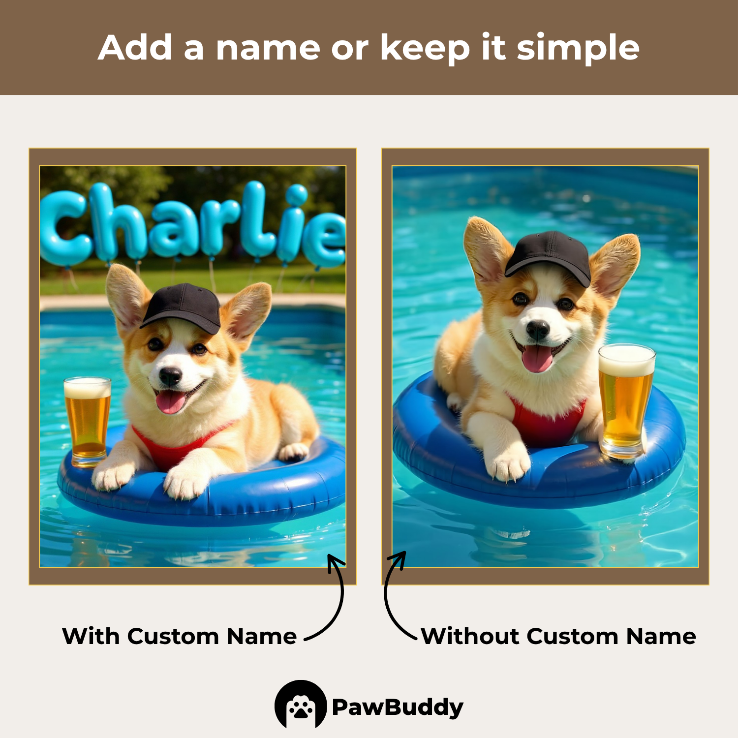 Custom Pet Portrait Ocean Blue Tropical Relax Pool Style Digital Artwork - Personalized High-Resolution Artwork for Pet Lovers, Perfect for Online Sharing or as a Unique Summer-Themed Keepsake