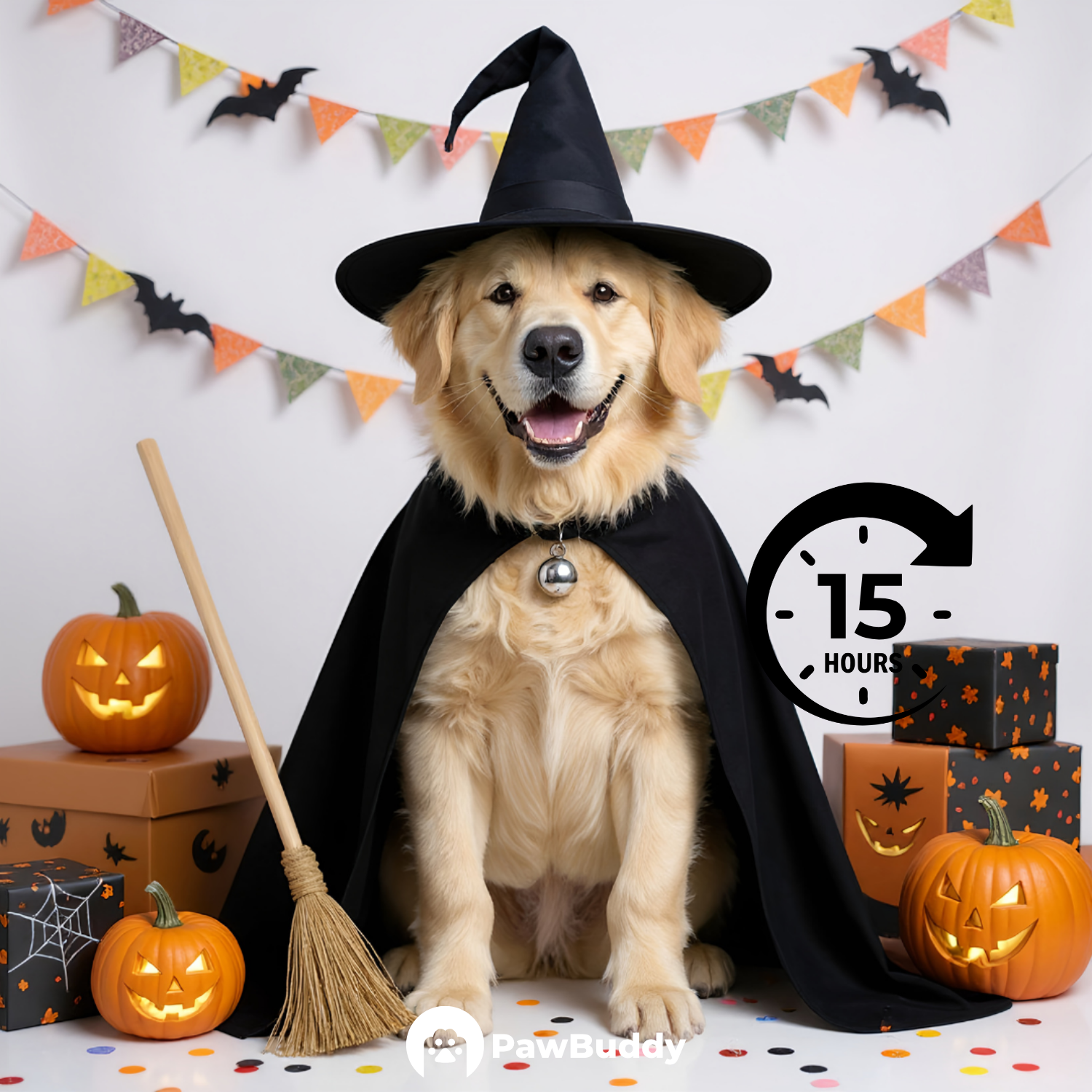 Custom Pet Portrait Classic Witch Halloween Style Digital Artwork - Personalized High-Resolution Artwork for Pet Lovers, Perfect for Online Sharing or as a Unique Spooky-Themed Keepsake