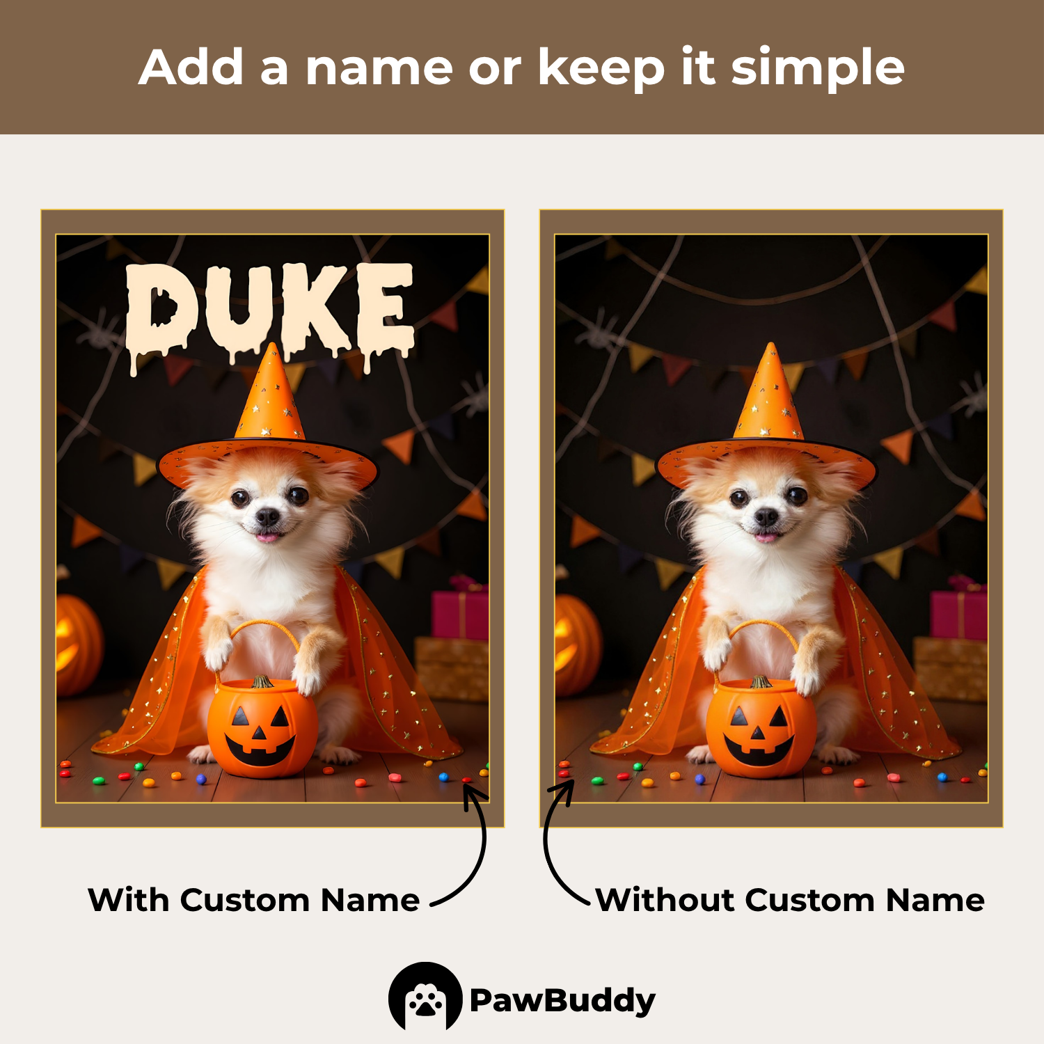 Custom Pet Portrait Trick-or-Treat Witch Halloween Style Digital Artwork - Personalized High-Resolution Artwork for Pet Lovers, Perfect for Online Sharing or as a Unique Spooky-Themed Keepsake