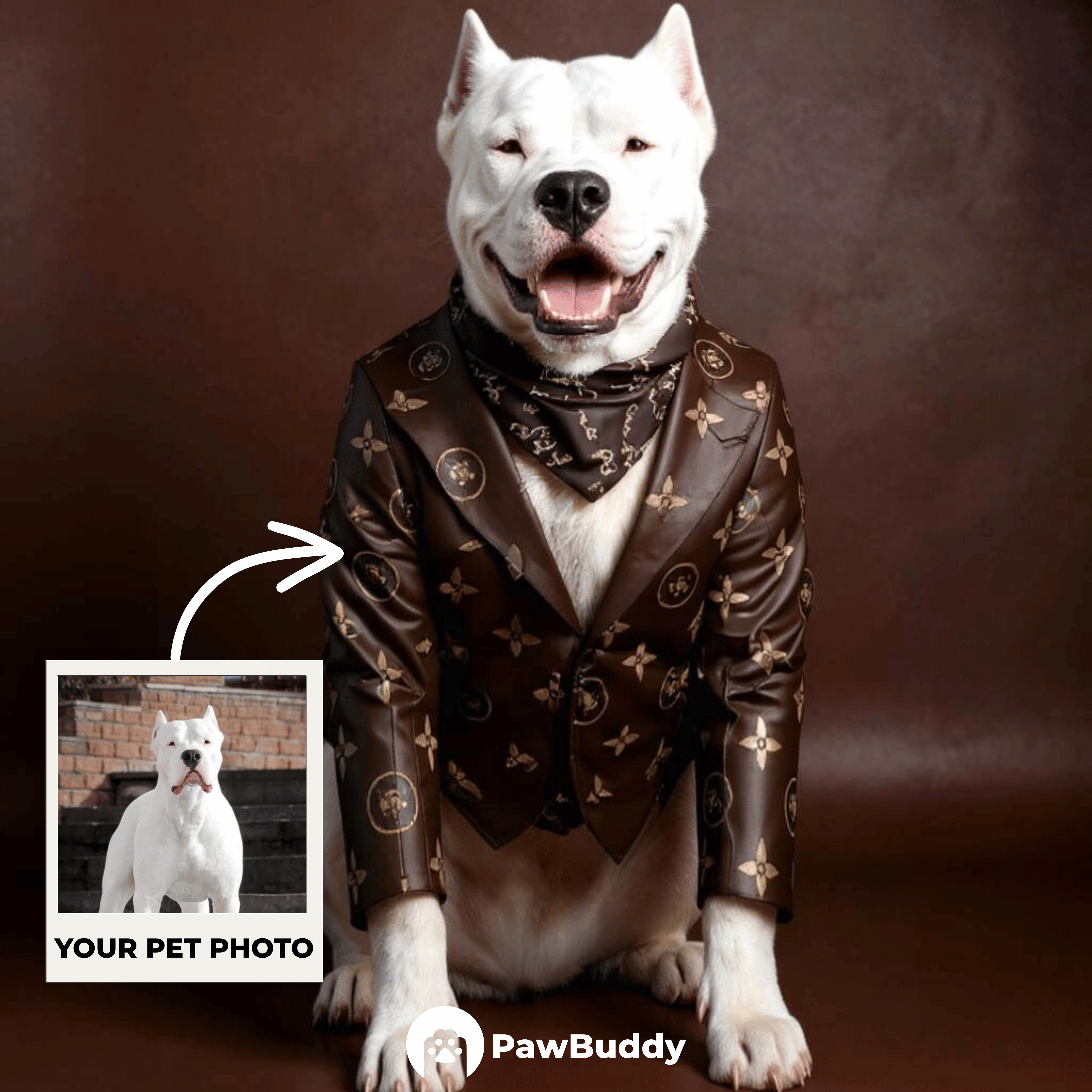 Custom Pet Portrait French Luxury Fashion Couture Style Digital Artwork – Personalized High-Resolution Artwork for Pet Lovers, Perfect for Online Sharing or as a Unique Elegant Keepsake