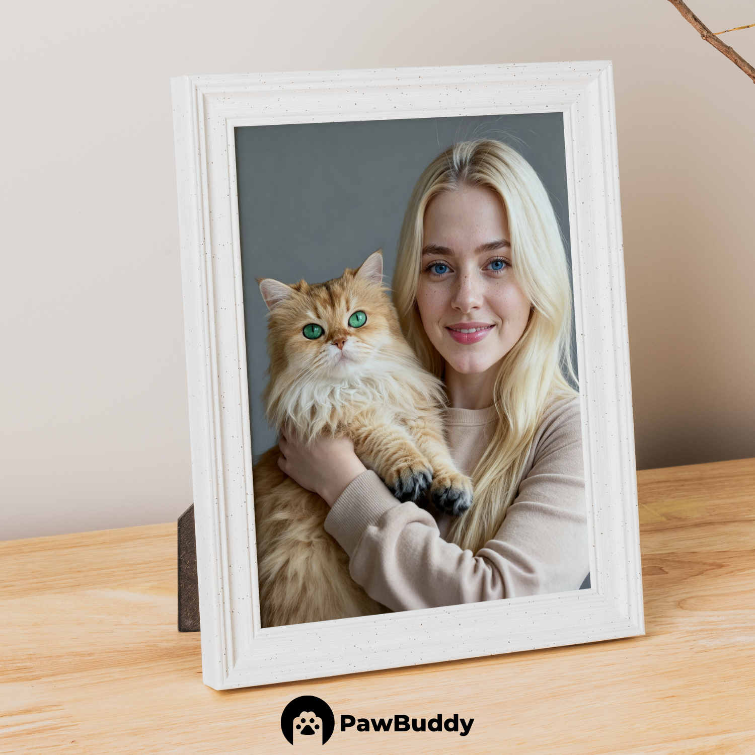 Custom Human & Pet Poster Charcoal Bond Portrait – Personalized High-Resolution Matte Print for Wall Art, Home Decor, or Unique Gifts for Pet Lovers (Frame Not Included)
