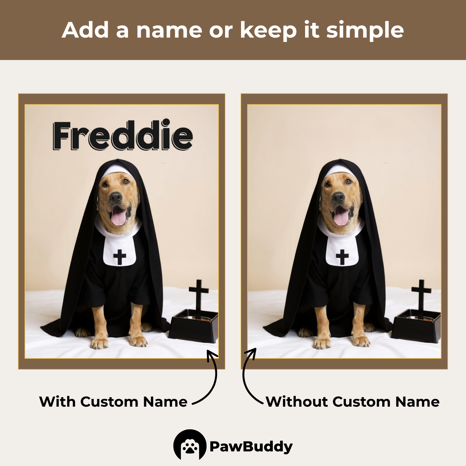 Custom Pet Portrait Holy Nun Halloween Style Digital Artwork - Personalized High-Resolution Artwork for Pet Lovers, Perfect for Online Sharing or as a Unique Spooky-Themed Keepsake