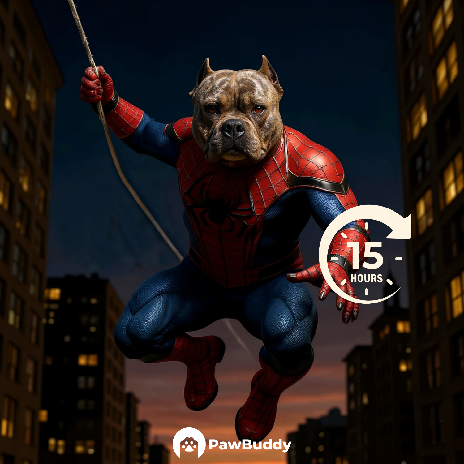 Custom Pet Portrait Web Hero Cosplay Style Digital Artwork - Personalized High-Resolution Artwork for Pet Lovers, Perfect for Online Sharing or as a Unique Superhero-Themed Keepsake
