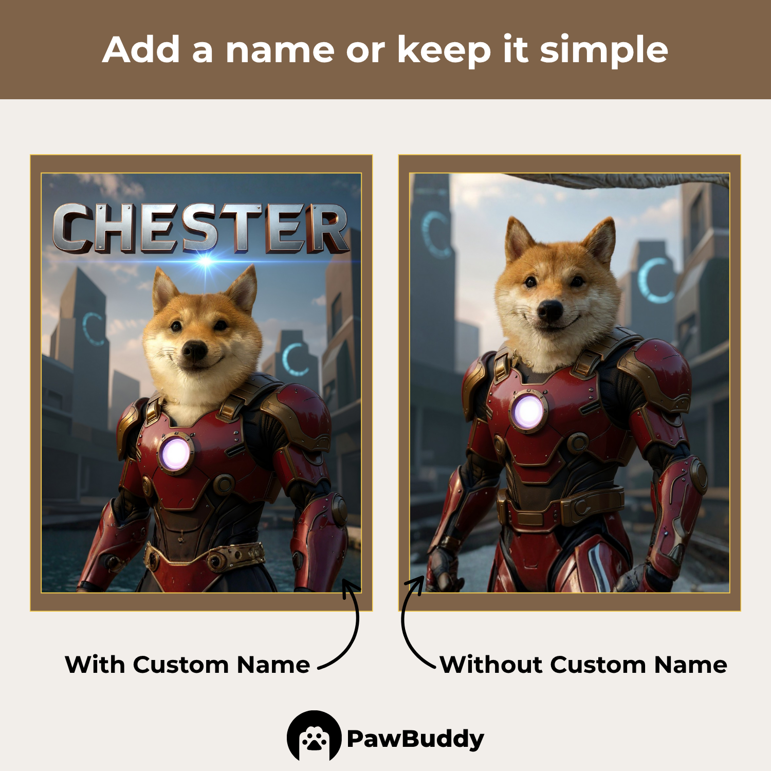 Custom Pet Portrait Iron Guardian Cosplay Style Digital Artwork - Personalized High-Resolution Artwork for Pet Lovers, Perfect for Online Sharing or as a Unique Superhero-Themed Keepsake