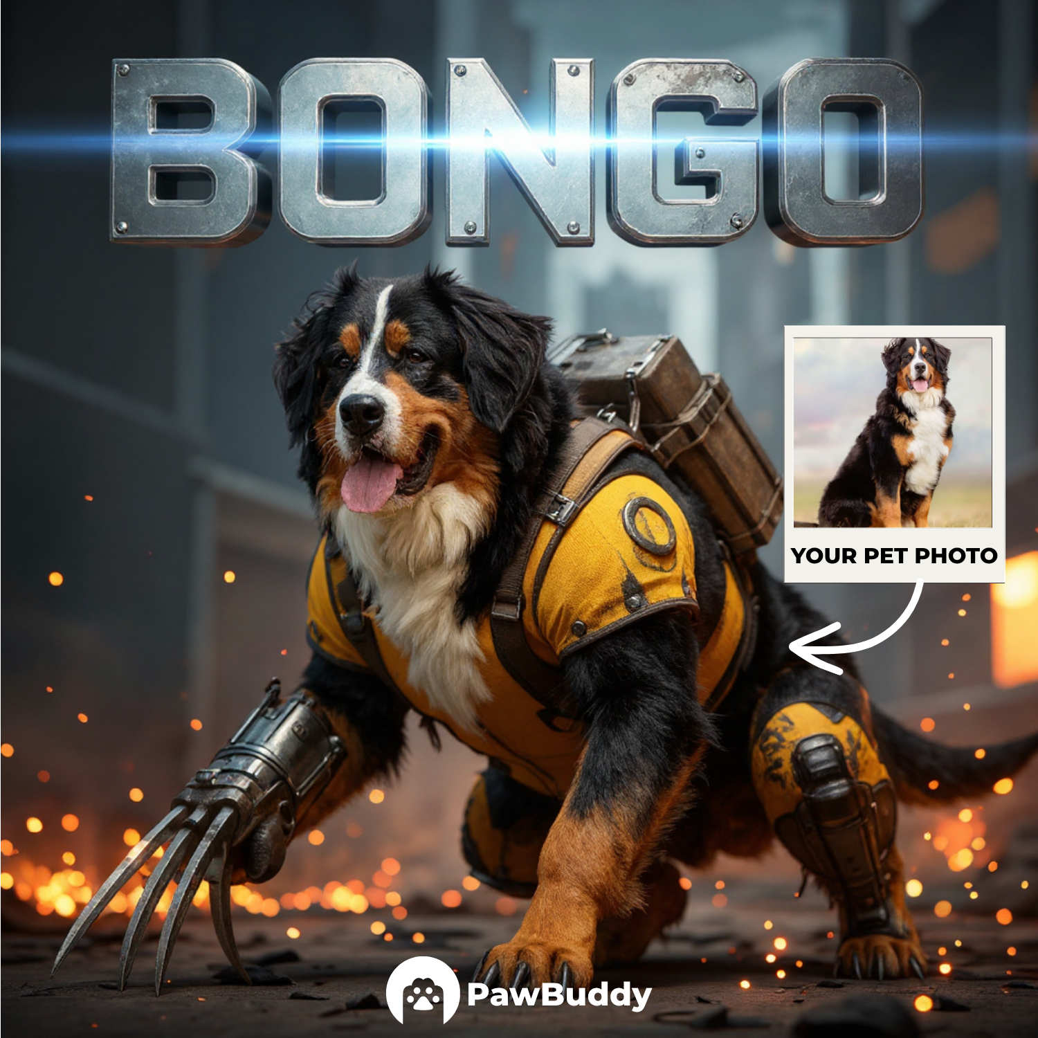 Custom Pet Portrait Claw Warrior Cosplay Style Digital Artwork - Personalized High-Resolution Artwork for Pet Lovers, Perfect for Online Sharing or as a Unique Superhero-Themed Keepsake