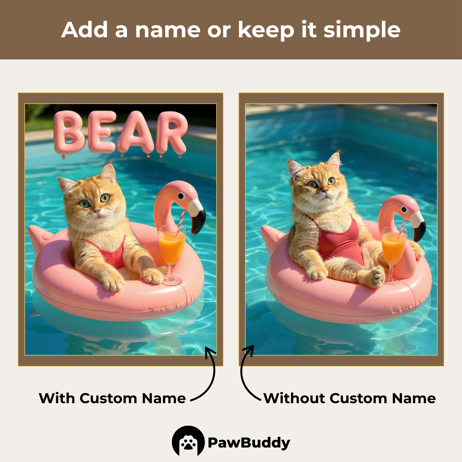 Custom Pet Portrait Pink Flamingo Float Summer Style Digital Artwork - Personalized High-Resolution Artwork for Pet Lovers, Perfect for Online Sharing or as a Unique Summer-Themed Keepsake