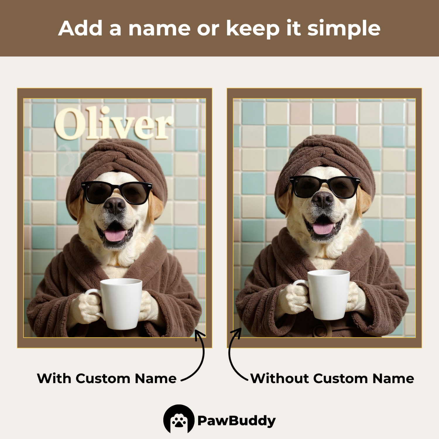 Custom Pet Portrait Mocha Morning Spa Style Digital Artwork - Personalized High-Resolution Artwork for Pet Lovers, Perfect for Online Sharing or as a Unique Relaxation-Themed Keepsake