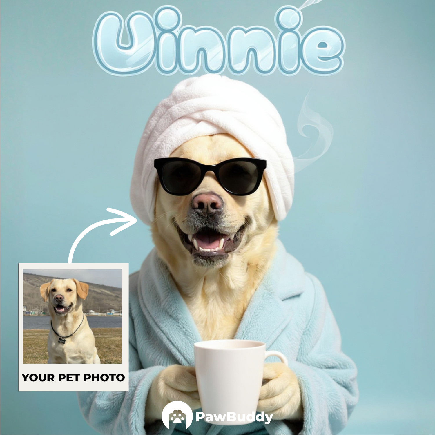 Custom Pet Portrait Cool Breeze Spa Style Digital Artwork - Personalized High-Resolution Artwork for Pet Lovers, Perfect for Online Sharing or as a Unique Relaxation-Themed Keepsake