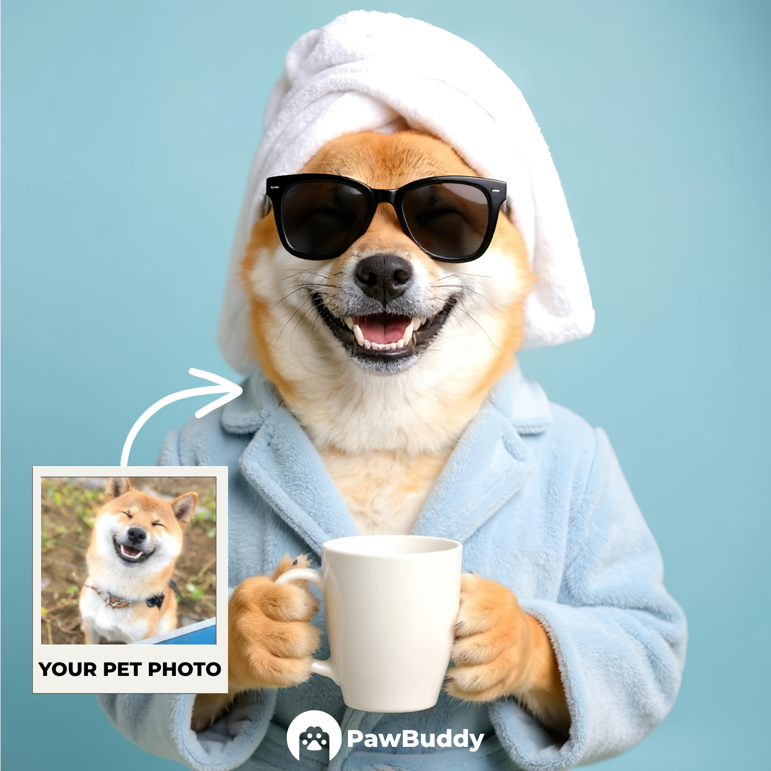 Custom Pet Portrait Cool Breeze Spa Style Digital Artwork - Personalized High-Resolution Artwork for Pet Lovers, Perfect for Online Sharing or as a Unique Relaxation-Themed Keepsake