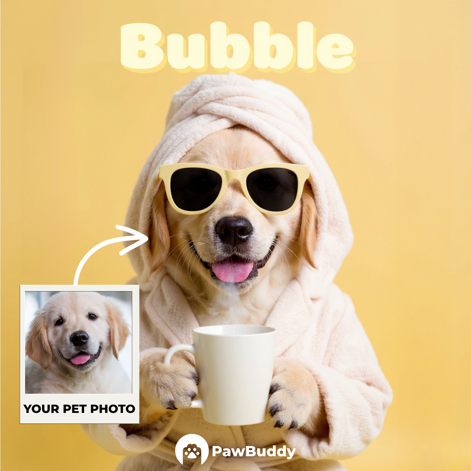 Custom Pet Portrait Sunshine Glow Spa Style Digital Artwork - Personalized High-Resolution Artwork for Pet Lovers, Perfect for Online Sharing or as a Unique Relaxation-Themed Keepsake