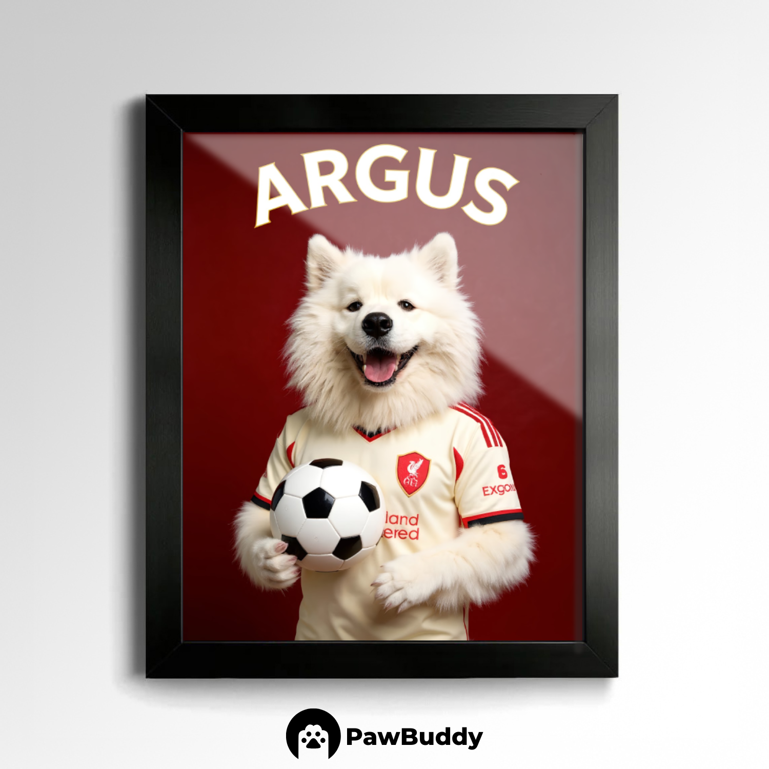 Custom Pet Poster Scarlet Valor Soccer Portrait – Personalized High-Resolution Matte Print for Wall Art, Home Decor, or Unique Gifts for Pet Lovers (Frame Not Included)