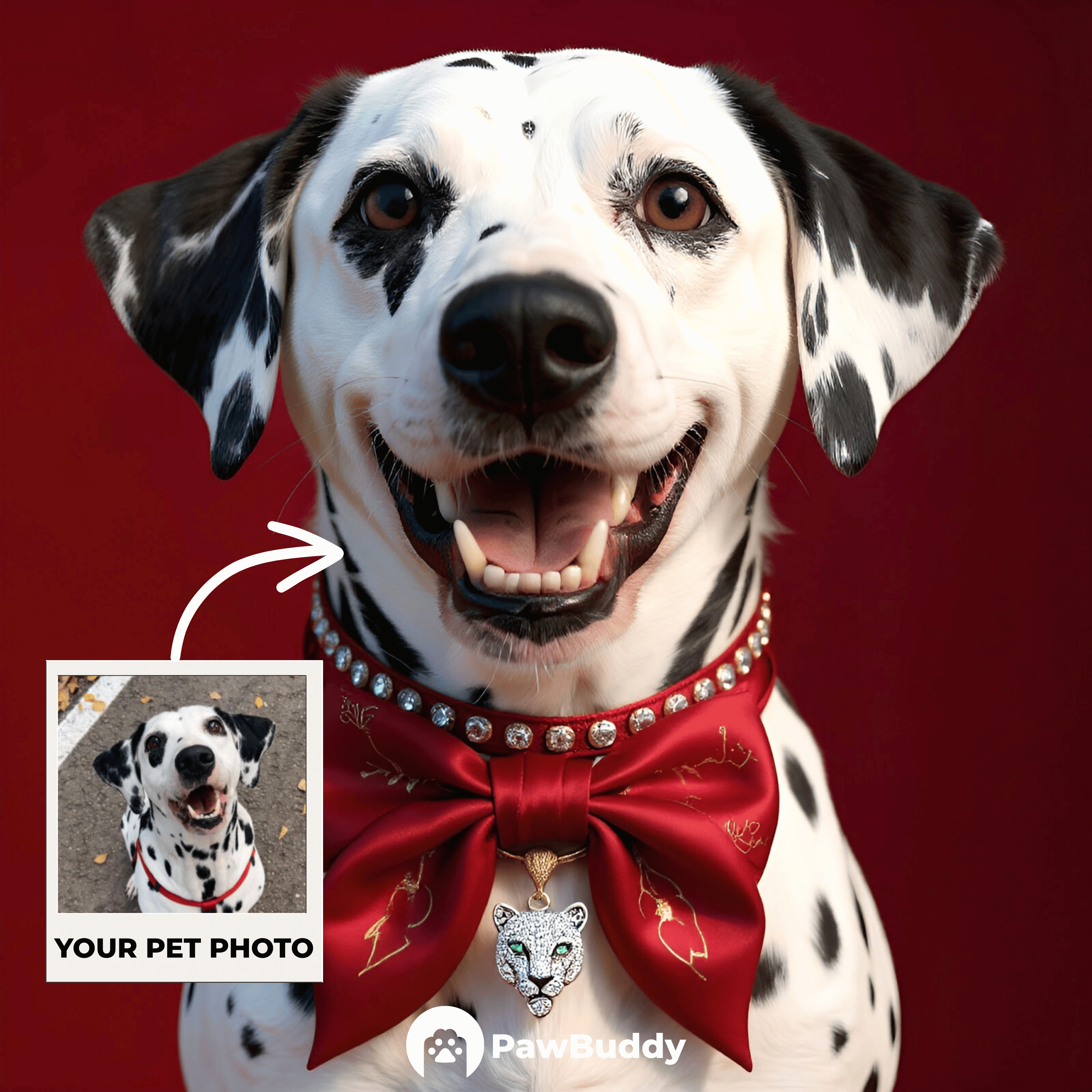 Custom Pet Portrait Royal Panther Jewel Elegance Digital Artwork – Personalized High-Resolution Artwork for Pet Lovers, Perfect for Online Sharing or as a Unique Elegant Keepsake