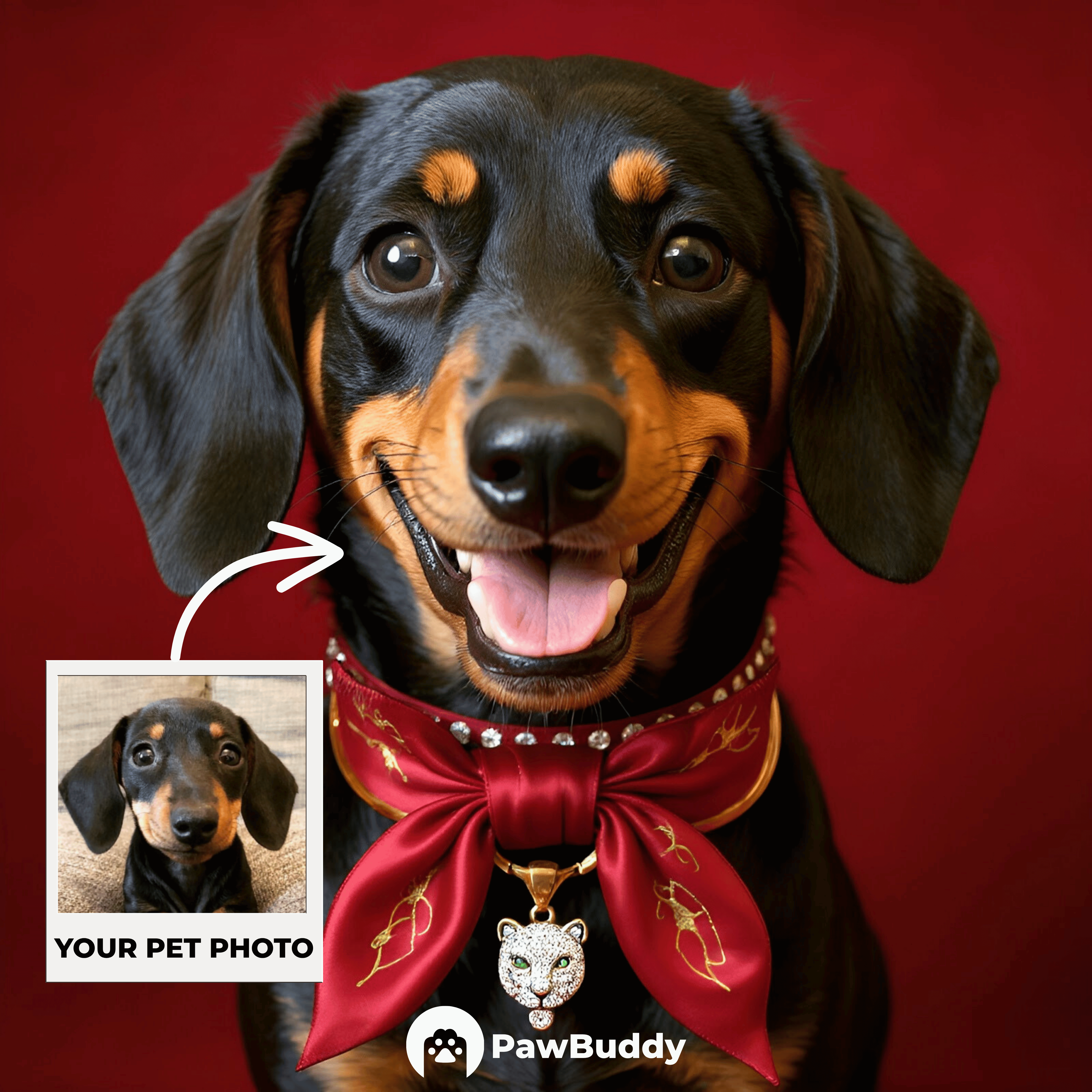 Custom Pet Portrait Royal Panther Jewel Elegance Digital Artwork – Personalized High-Resolution Artwork for Pet Lovers, Perfect for Online Sharing or as a Unique Elegant Keepsake