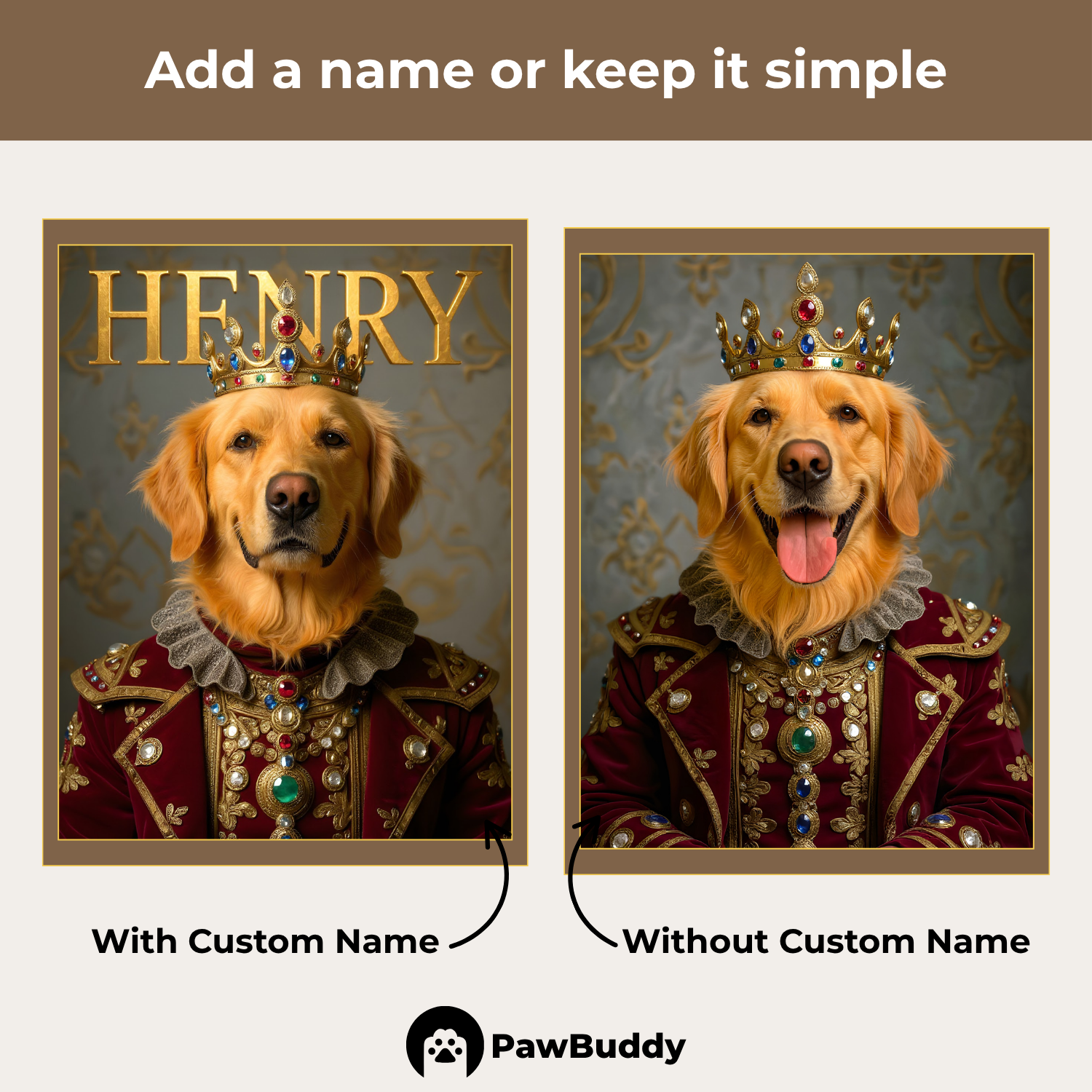 Custom Pet Portrait Regal Elegance Digital Artwork - Personalized High-Resolution Artwork for Pet Lovers, Perfect for Online Sharing or as a Unique Royal-Themed Keepsake